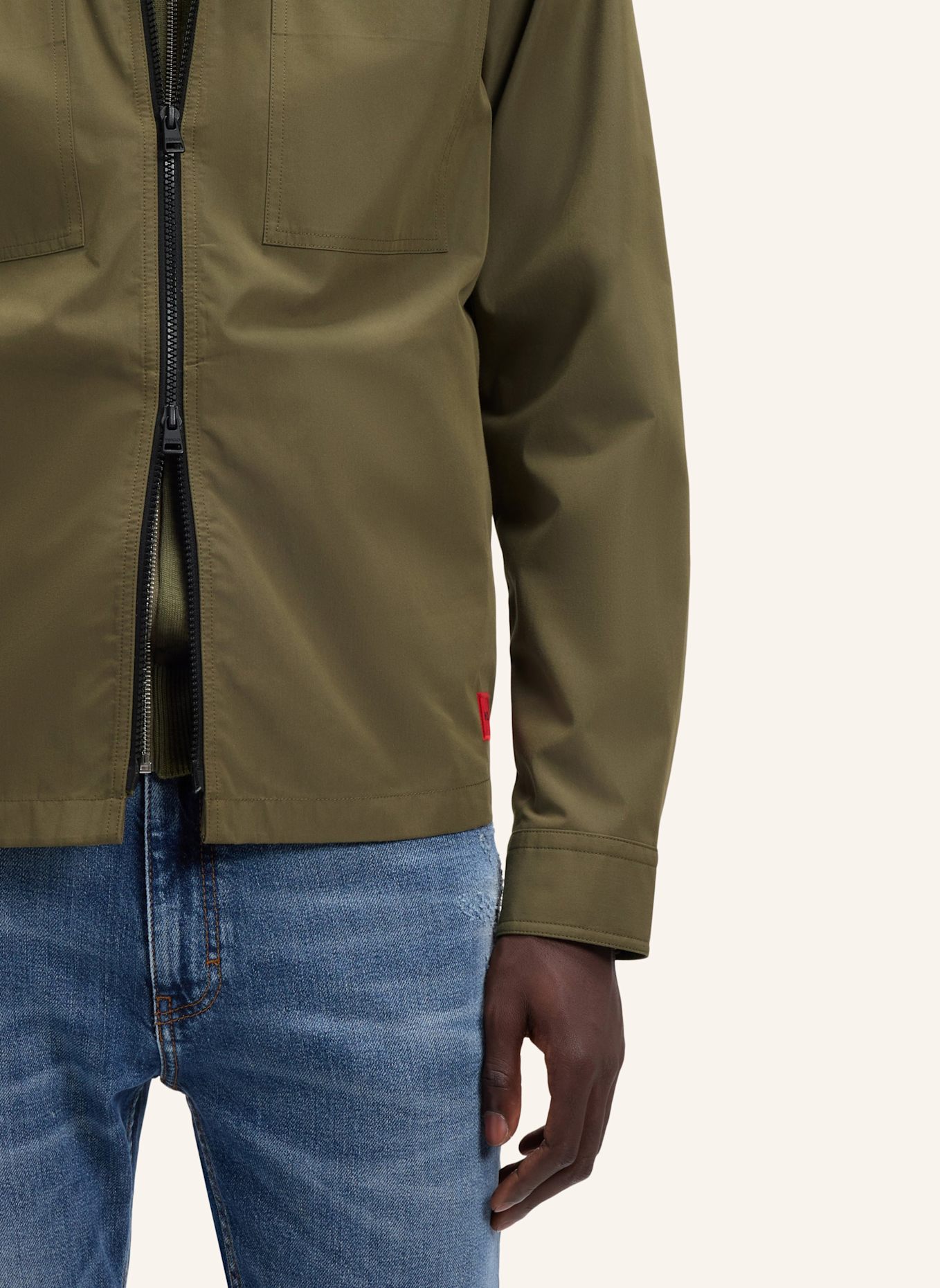 HUGO Business Hemd EVALOM Oversize Fit: GRÜN