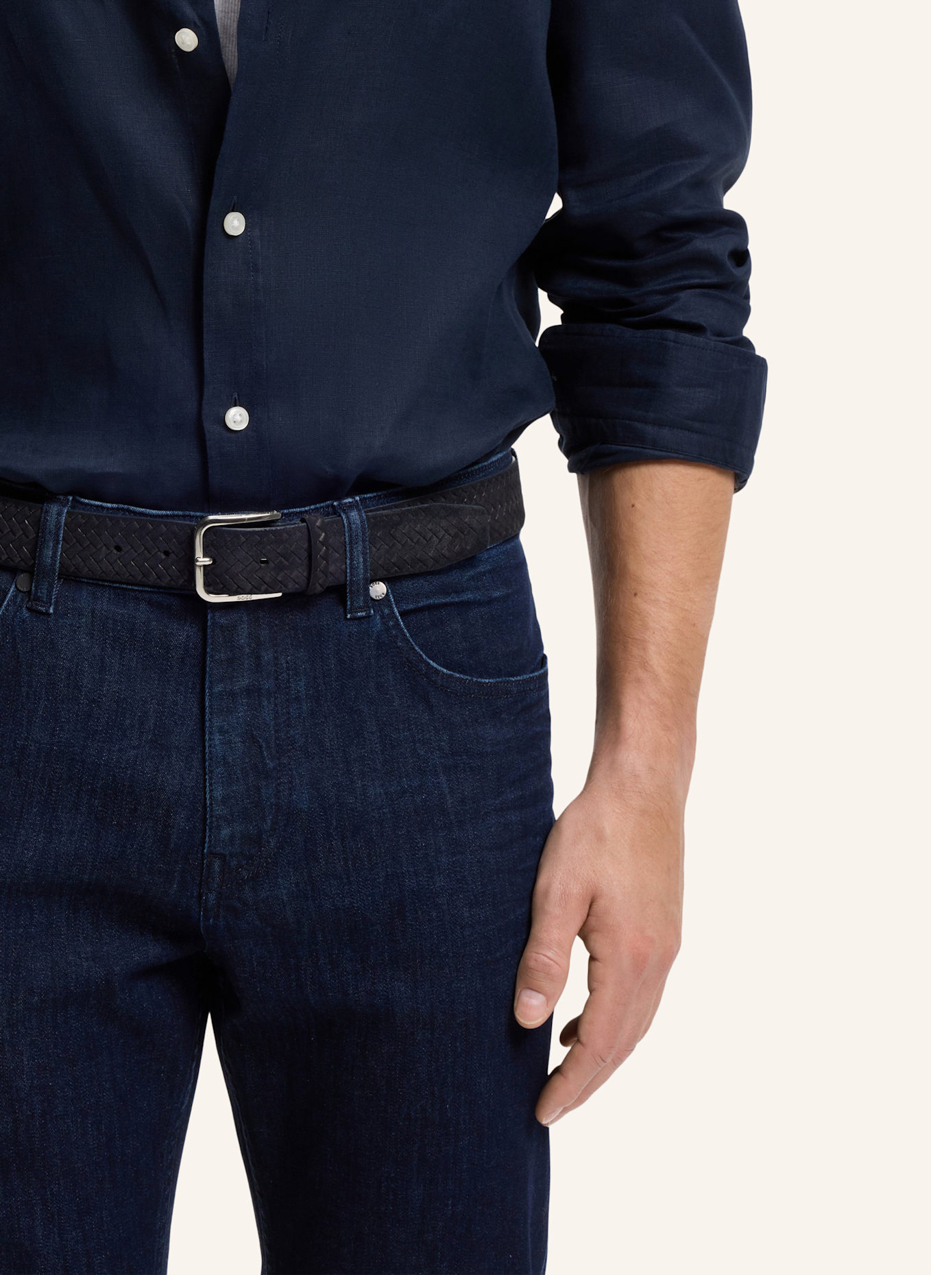 BOSS Business Gürtel MADISON-B1_WNSD_SZ35: DUNKELBLAU
