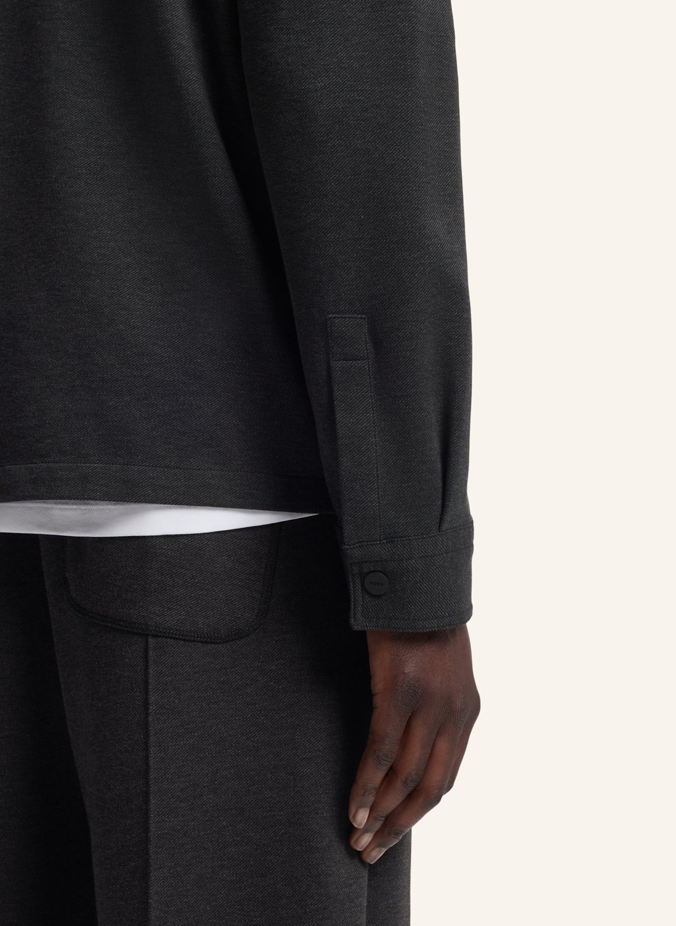 HUGO Business Hemd ENASO Oversize Fit: GRAU