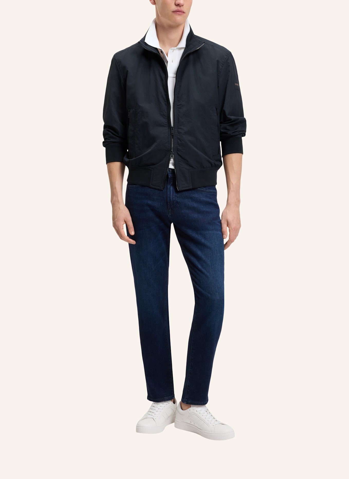 BOSS Casual Jacke OPENS Relaxed Fit: DUNKELBLAU