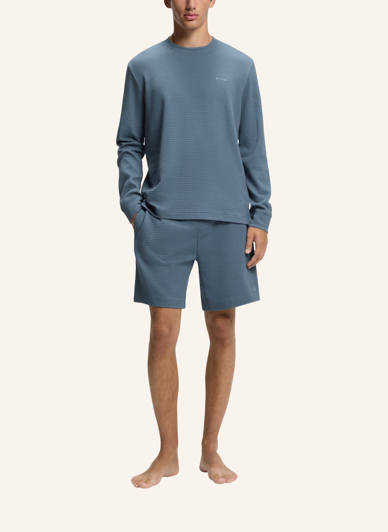 HUGO Pyjama-Oberteil AUSTIN LS SHIRT Regular Fit: BLAU