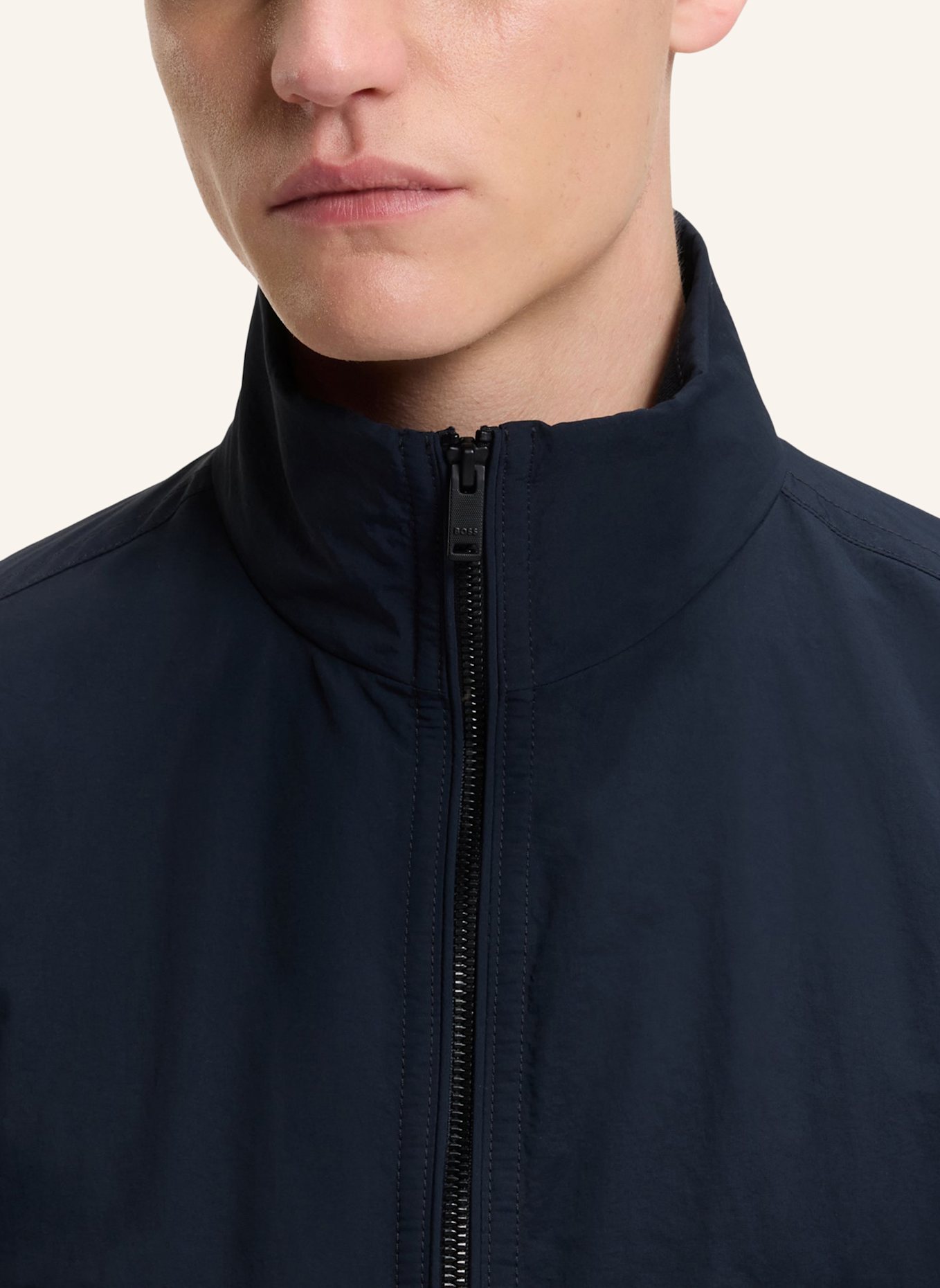 BOSS Casual Jacke OPENS Relaxed Fit: DUNKELBLAU