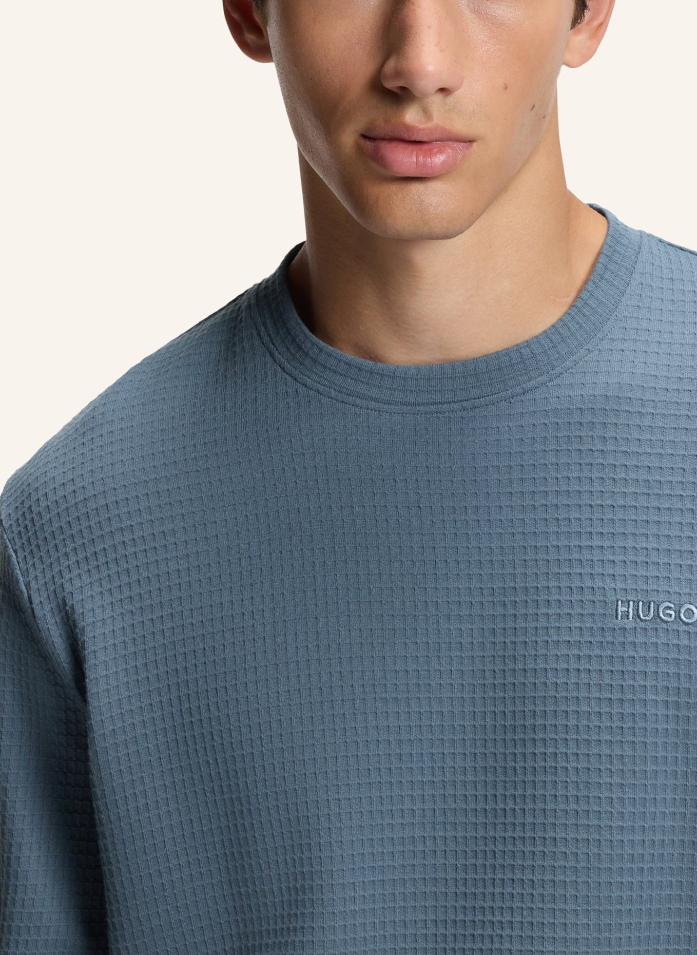 HUGO Pyjama-Oberteil AUSTIN LS SHIRT Regular Fit: BLAU