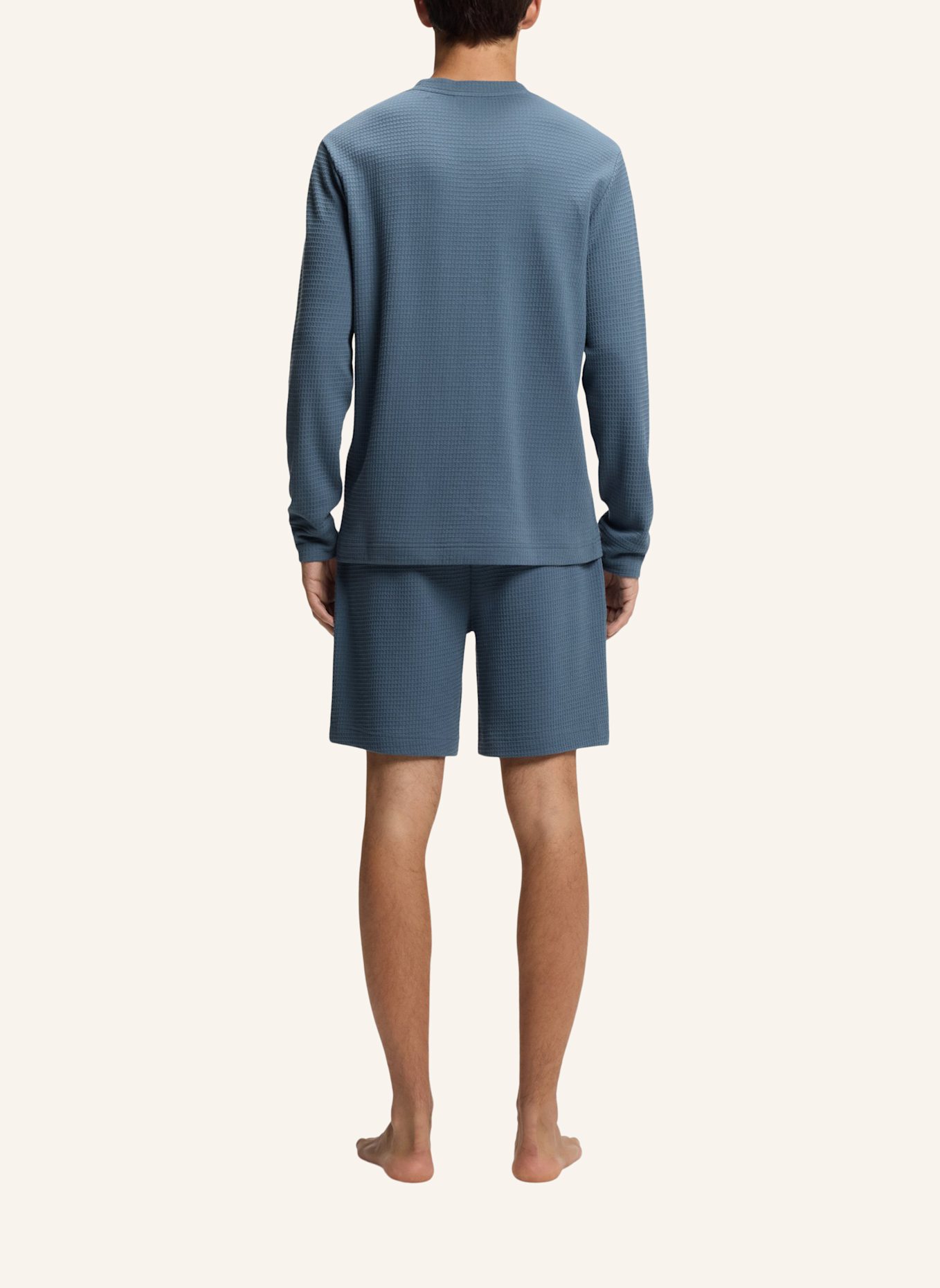 HUGO Pyjama-Oberteil AUSTIN LS SHIRT Regular Fit: BLAU