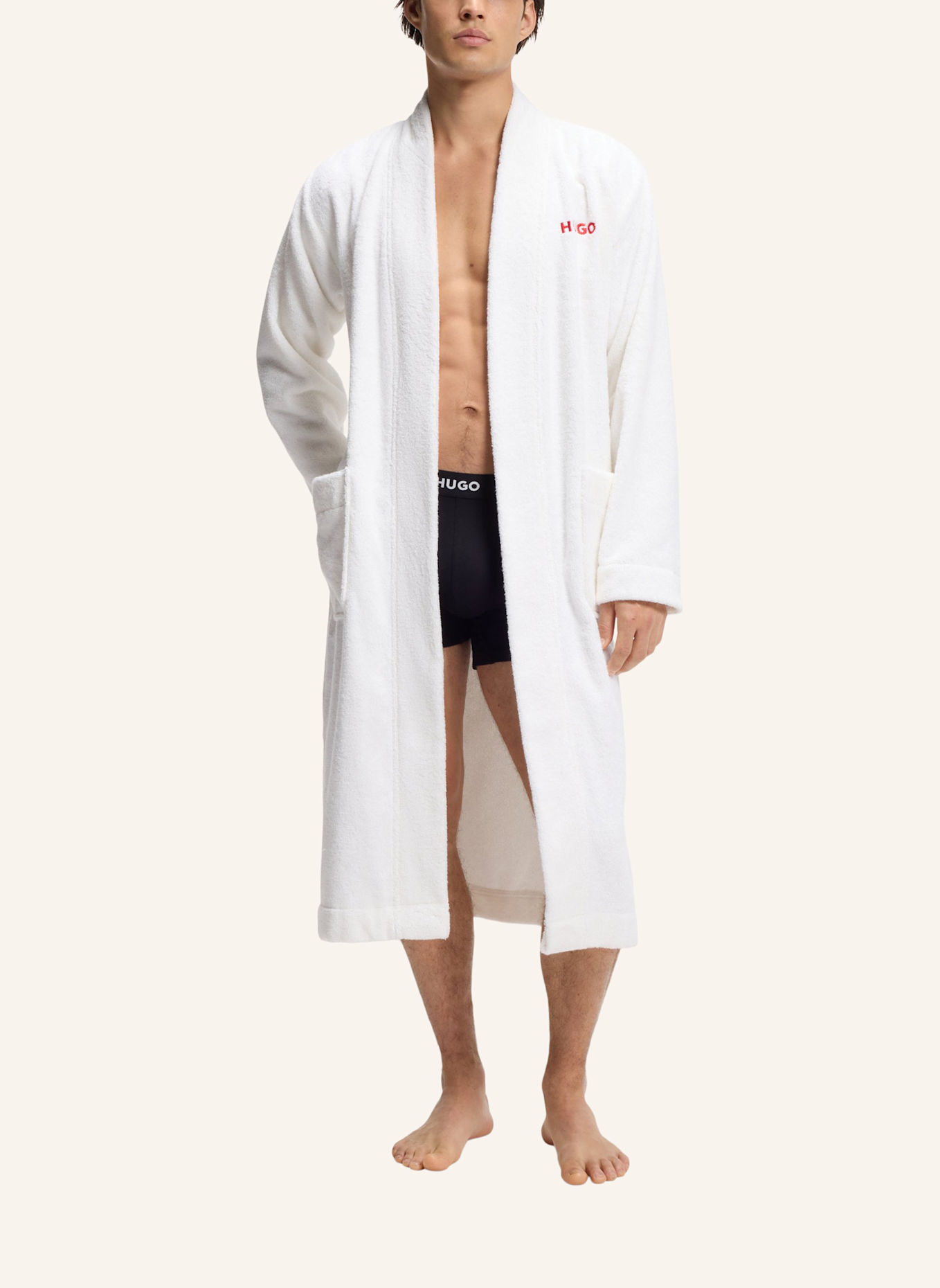 HUGO Morgenmantel TERRY GOWN: WEISS