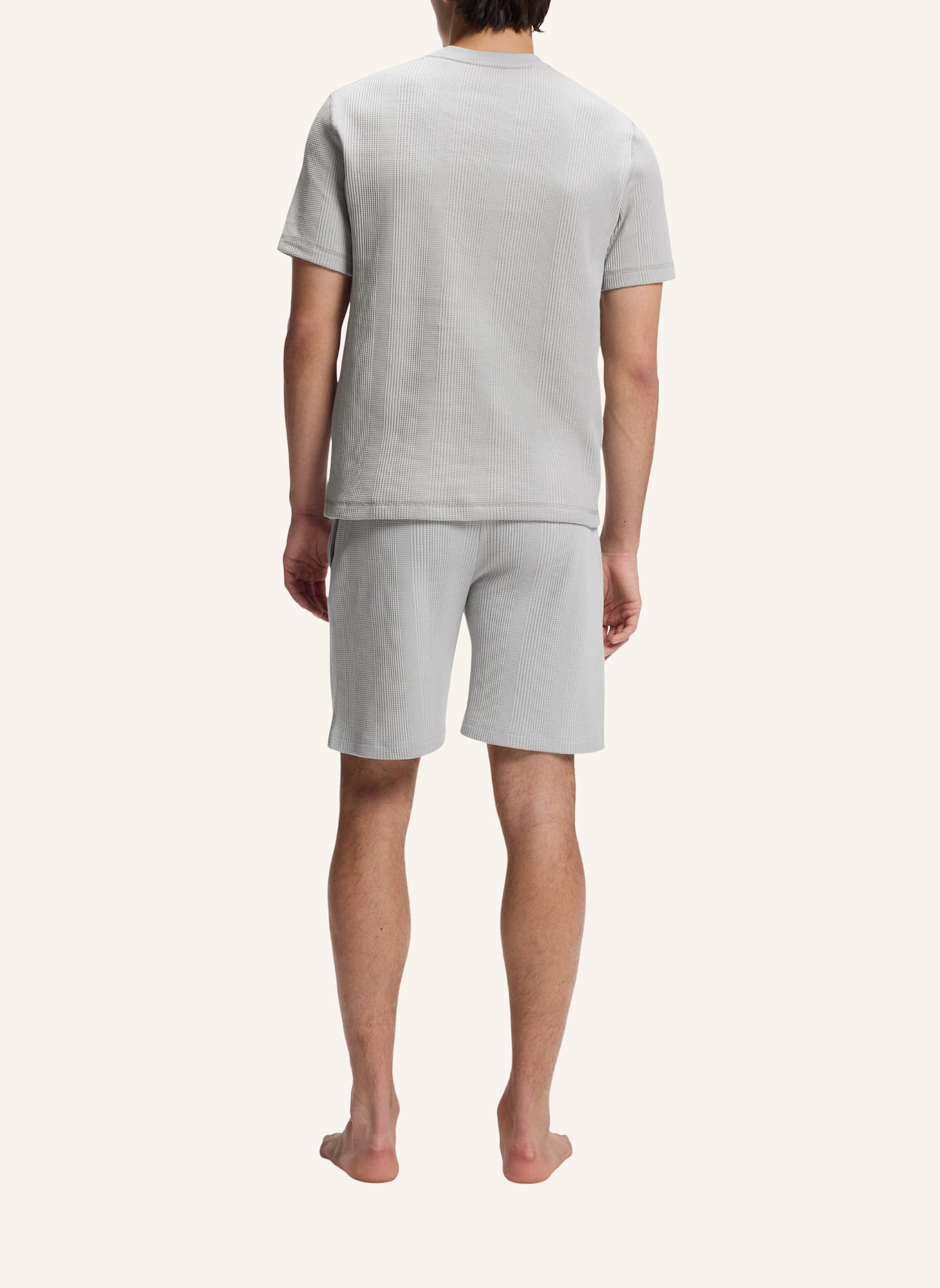 BOSS Loungewear Oberteil STRUCTURE T-SHIRT Regular Fit: HELLGRAU