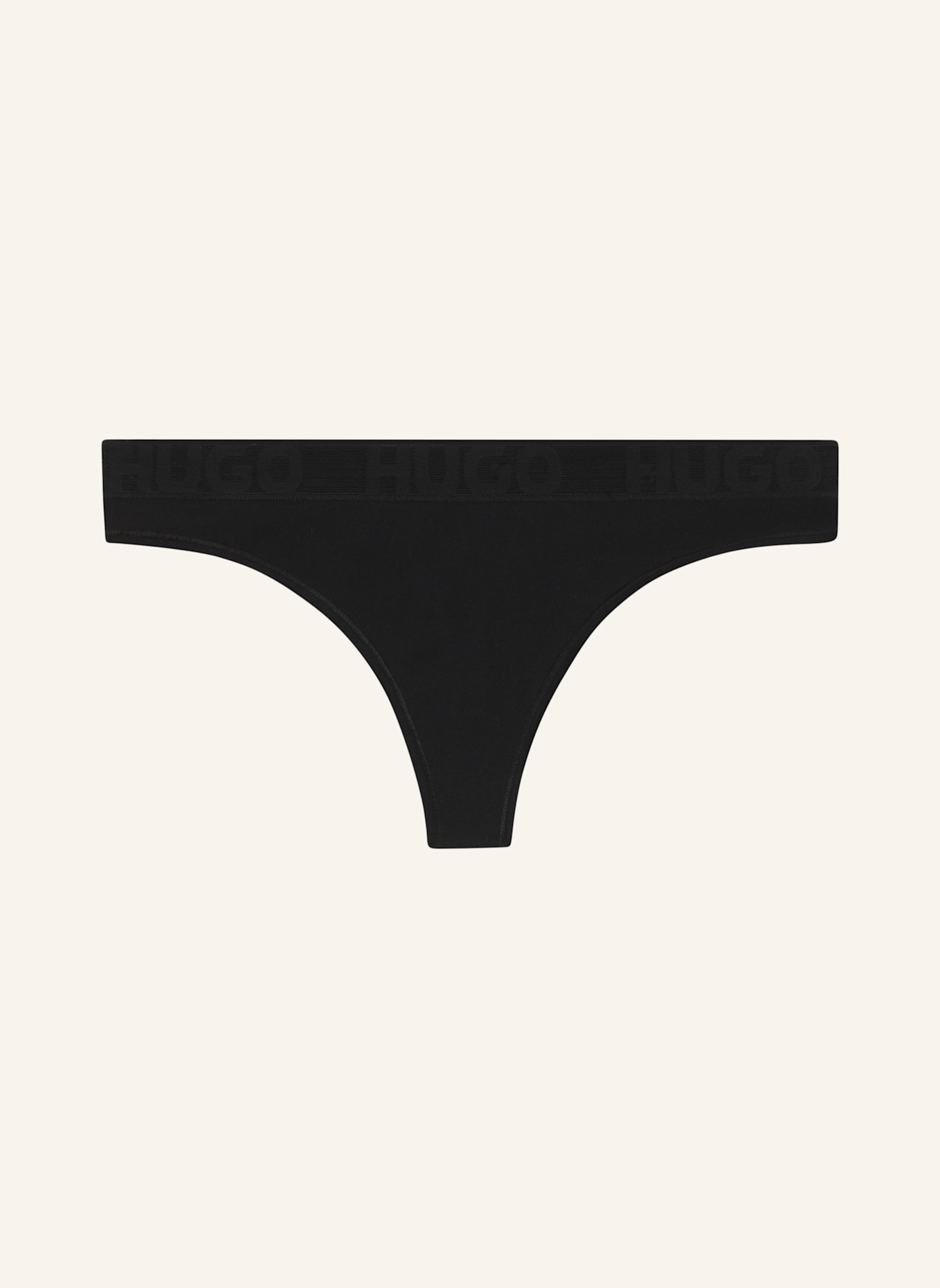 HUGO Slip MESH LOGO THONG: SCHWARZ