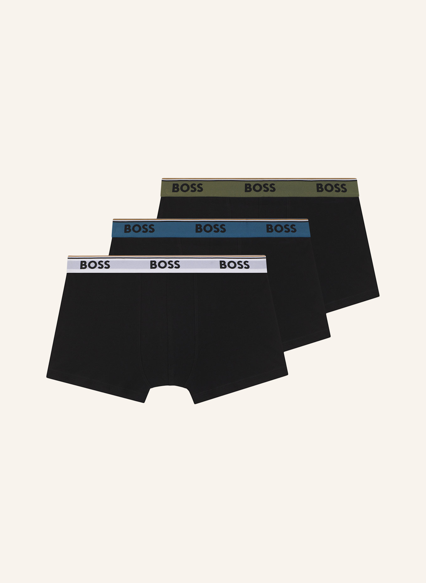 BOSS Boxershort TRUNK 3P POWER: SCHWARZ