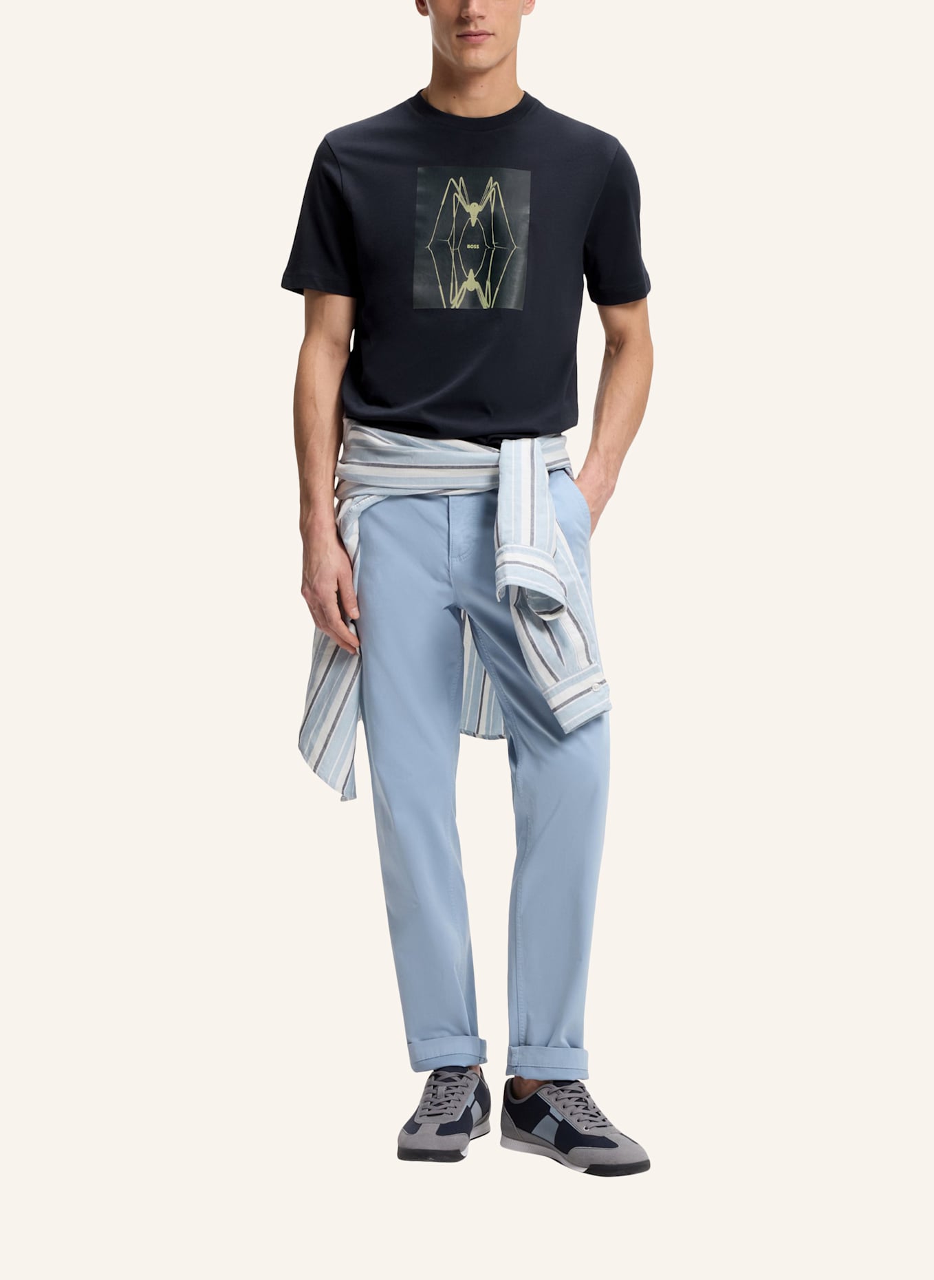 BOSS T-Shirt TE_CREATURE Regular Fit: DUNKELBLAU