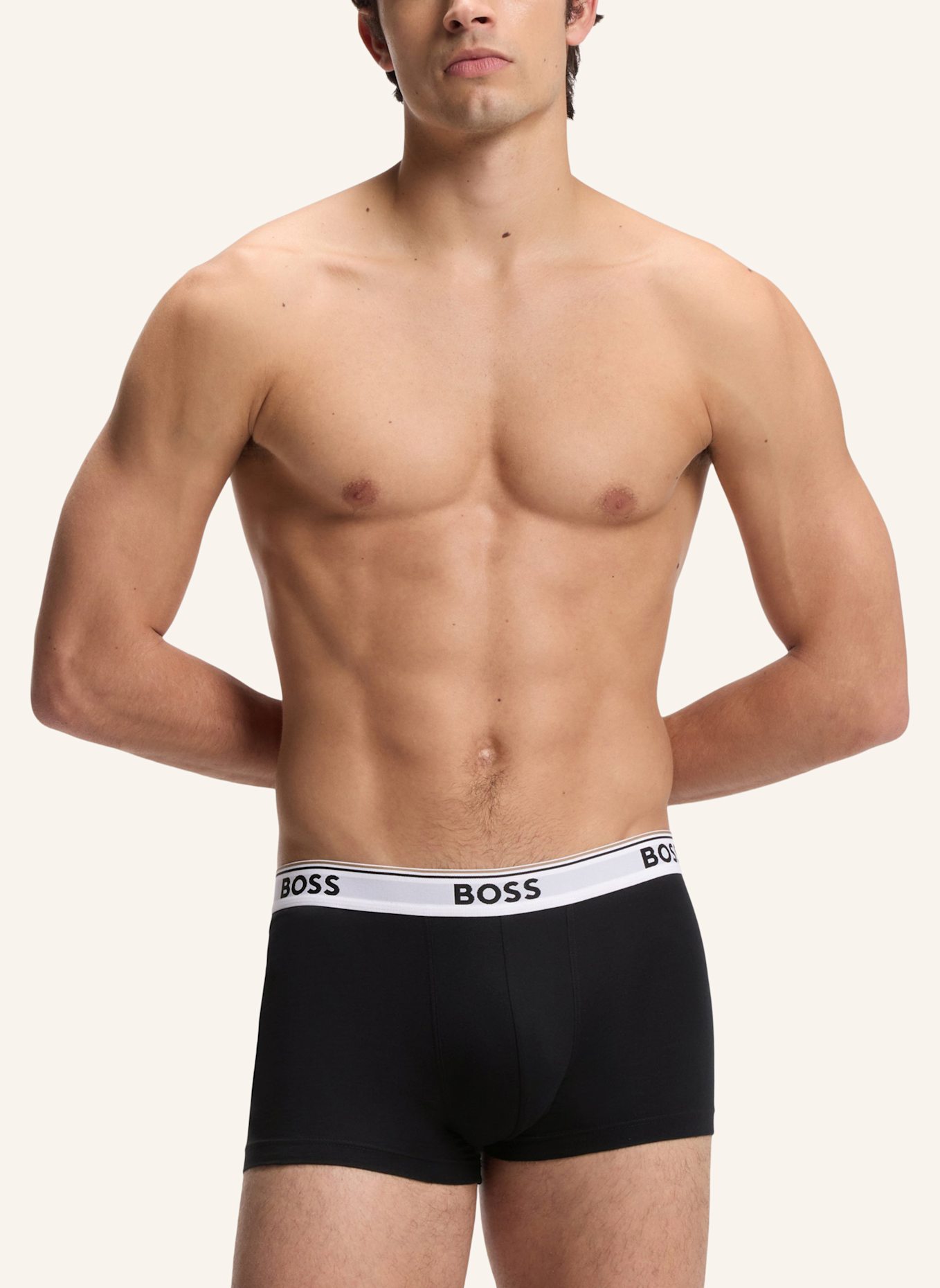 BOSS Boxershort TRUNK 3P POWER: SCHWARZ