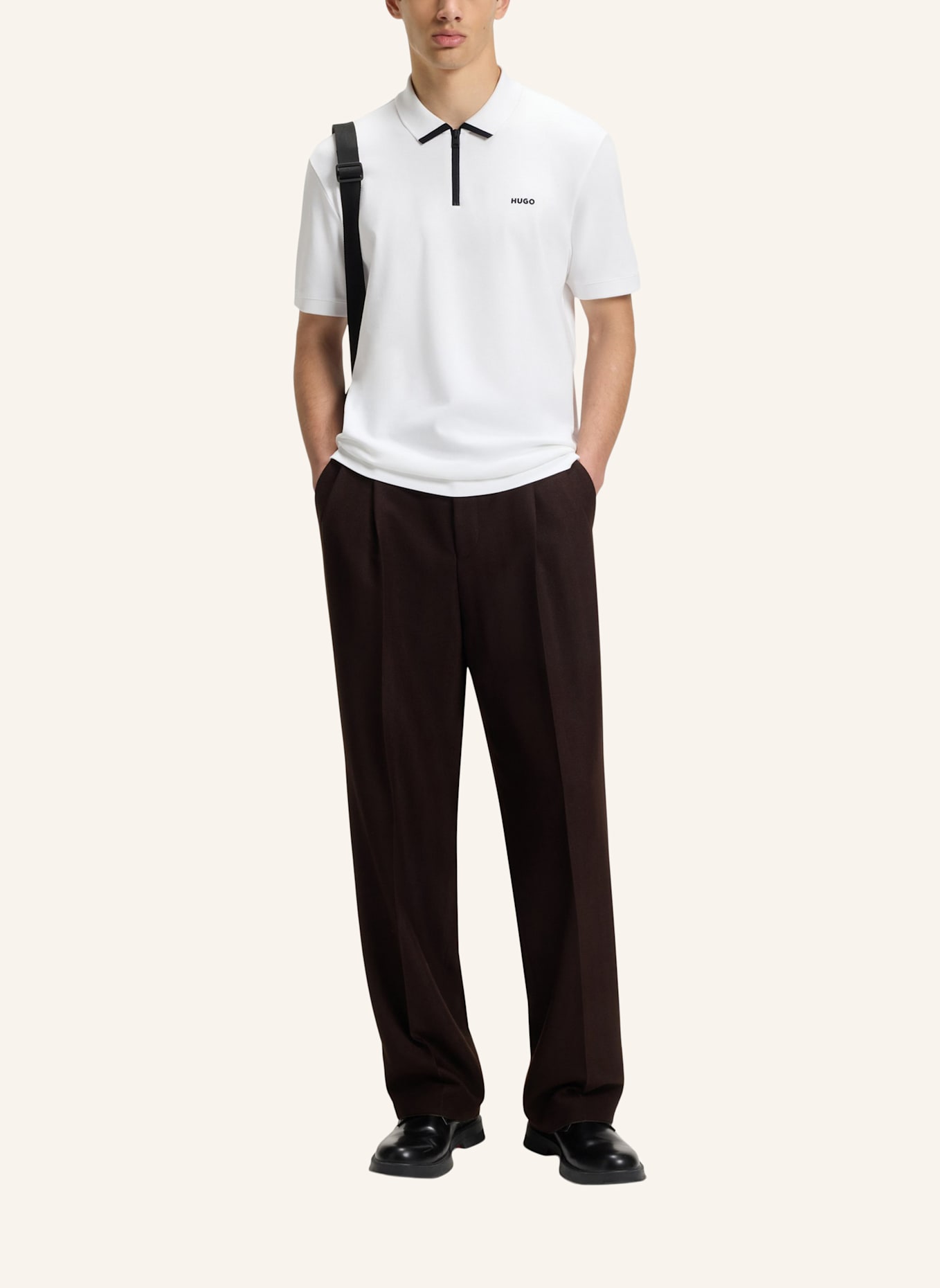 HUGO Poloshirt DALOMINO Regular Fit: WEISS