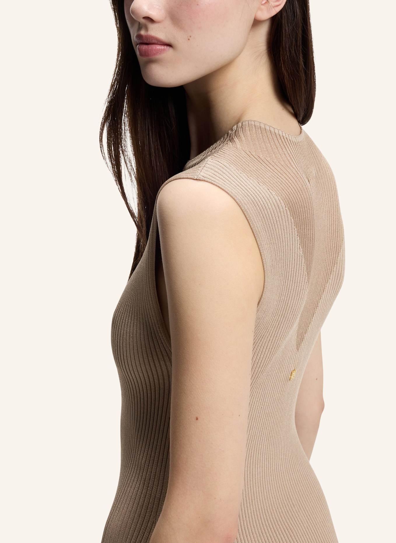 HUGO Gestricktes Kleid SLYANNY Slim Fit: HELLBRAUN