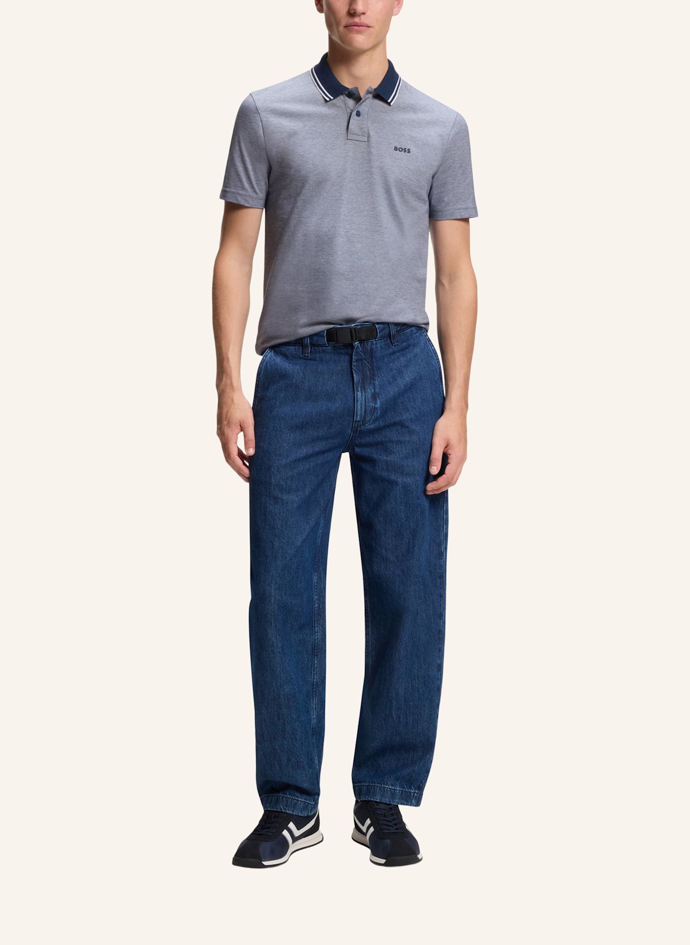 BOSS Piqué-Poloshirt PEOXFORDNEW: BLAU