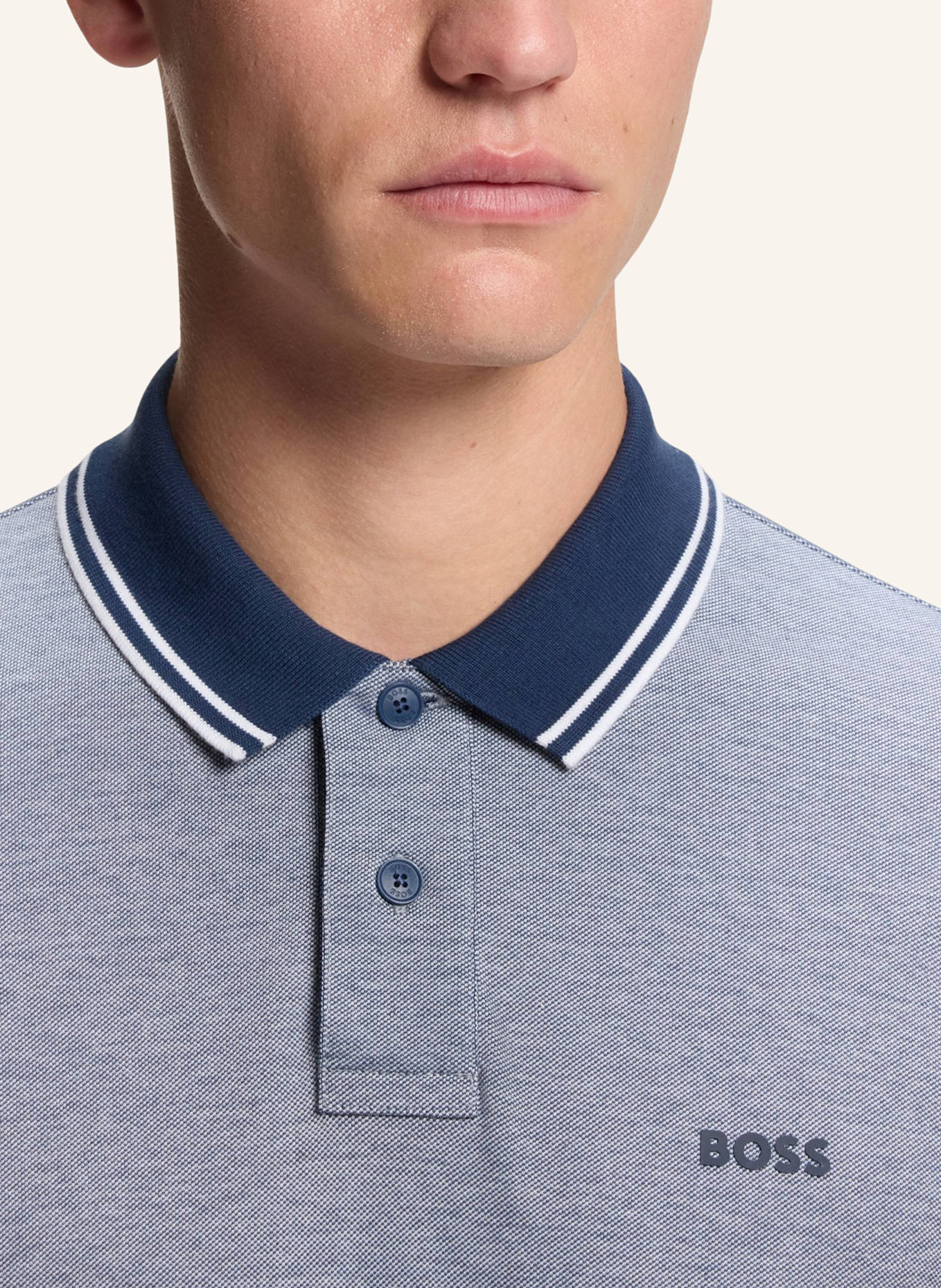 BOSS Piqué-Poloshirt PEOXFORDNEW: BLAU