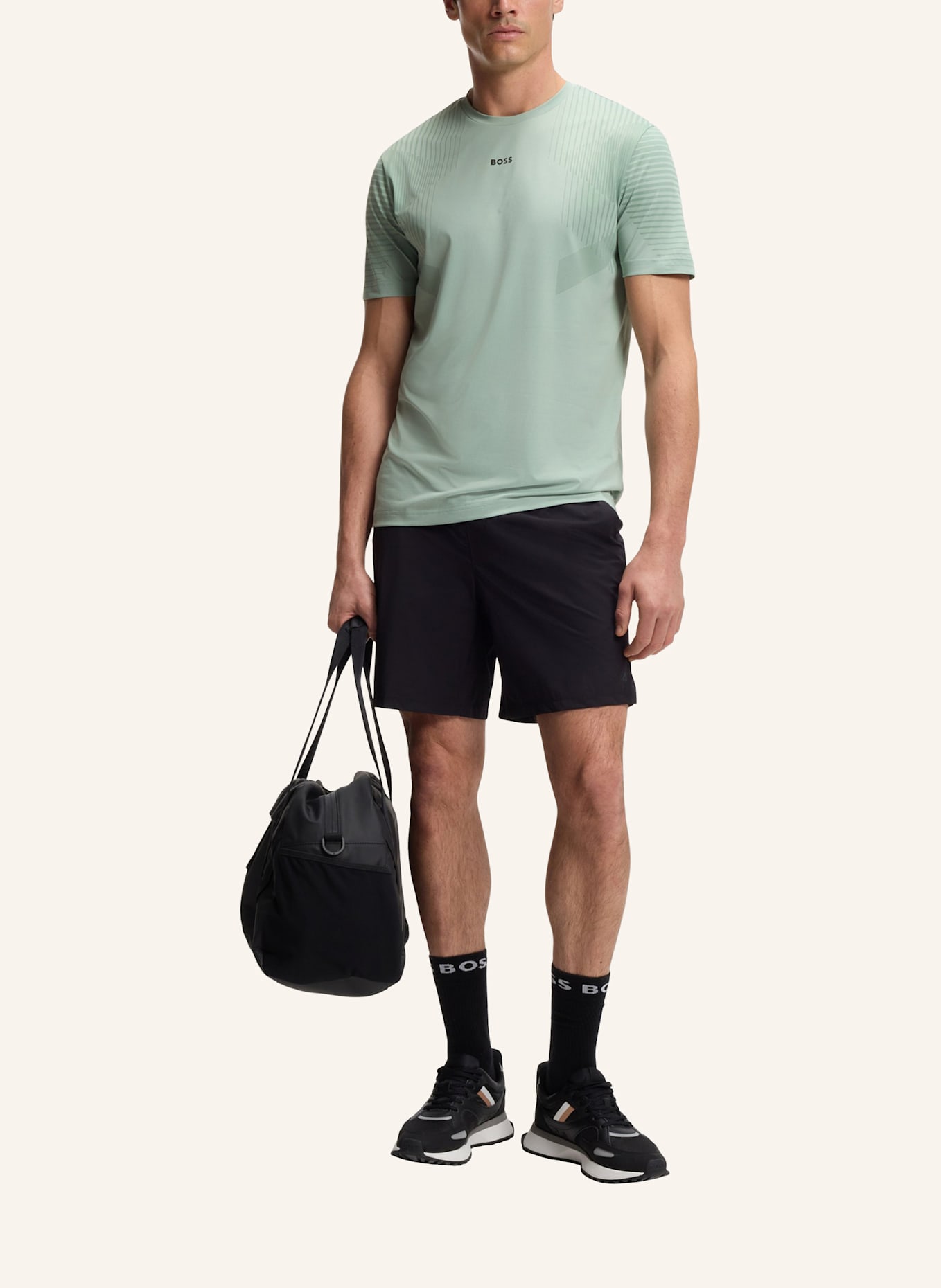 BOSS T-Shirt TS_ACTIVE PUSH Slim Fit: HELLGRÜN