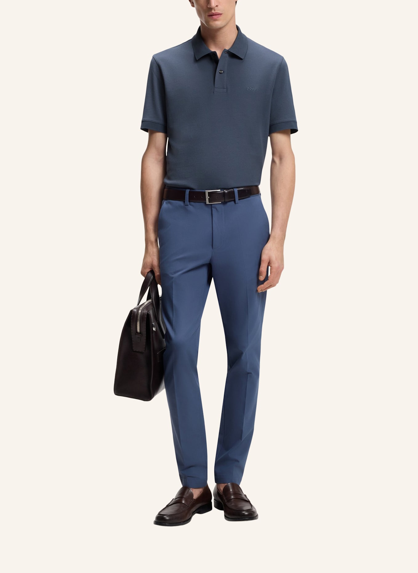 BOSS Poloshirt PALLAS Regular Fit: BLAUGRAU