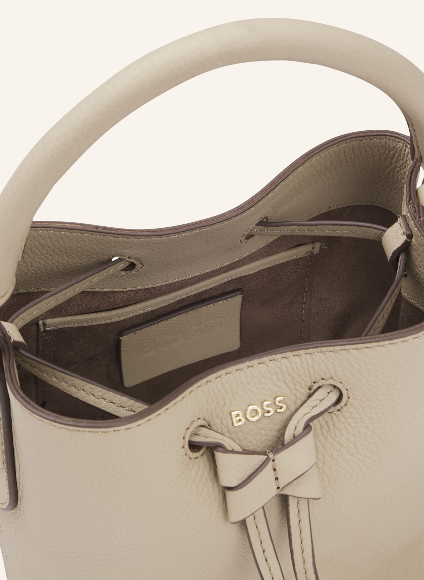 BOSS Umhängetasche LENAH SM BUCKET: BEIGE