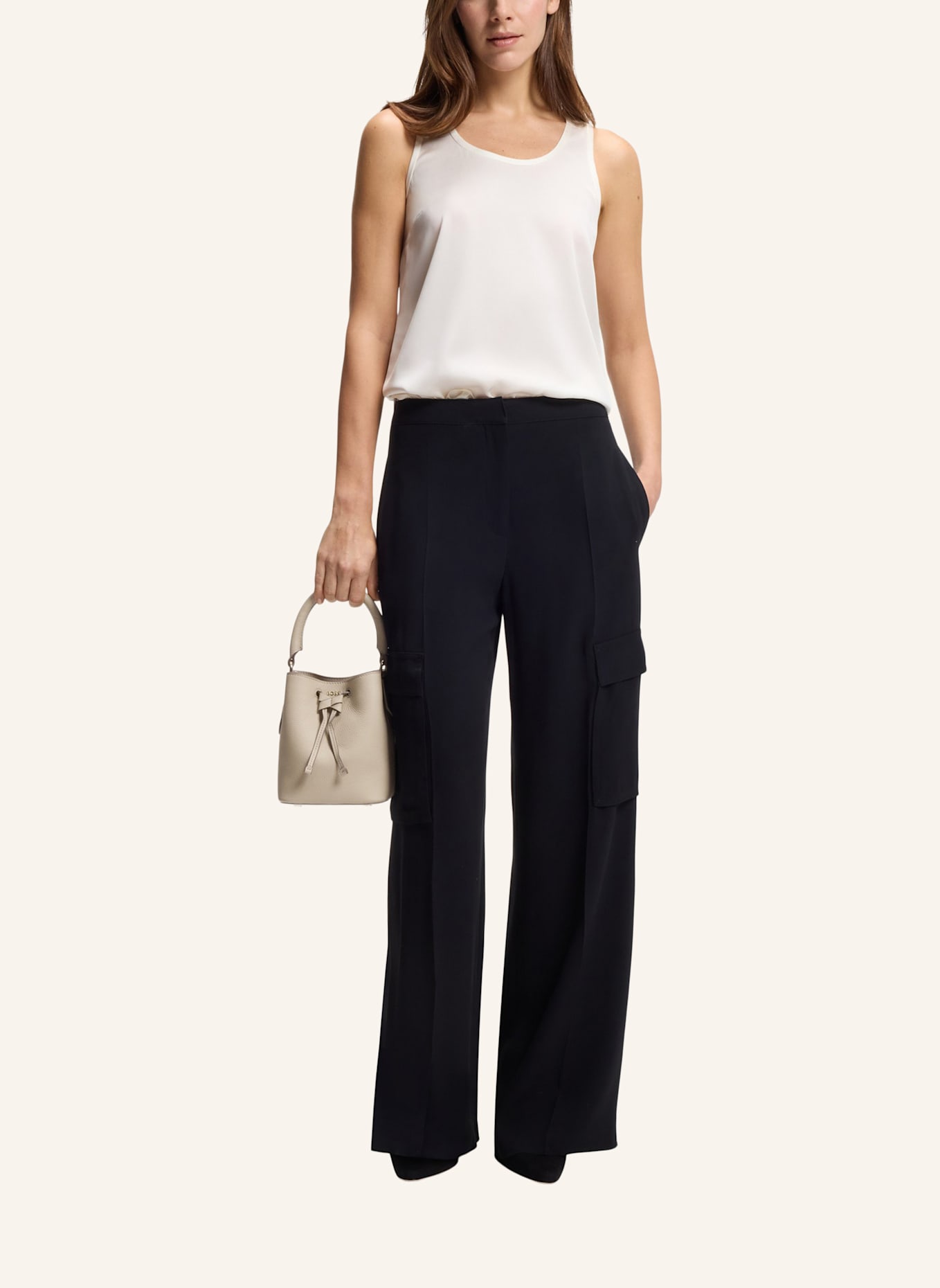 BOSS Umhängetasche LENAH SM BUCKET: BEIGE