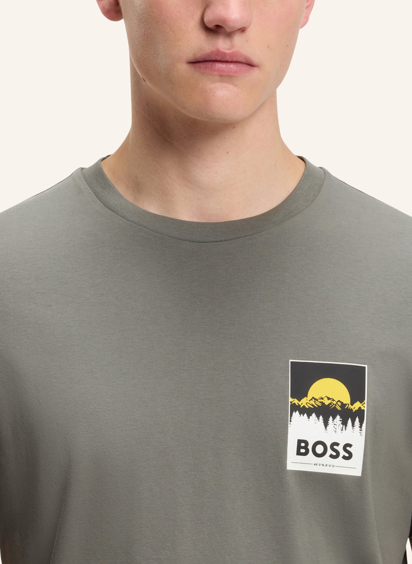 BOSS T-Shirt TE_PLAIN Regular Fit: HELLGRAU