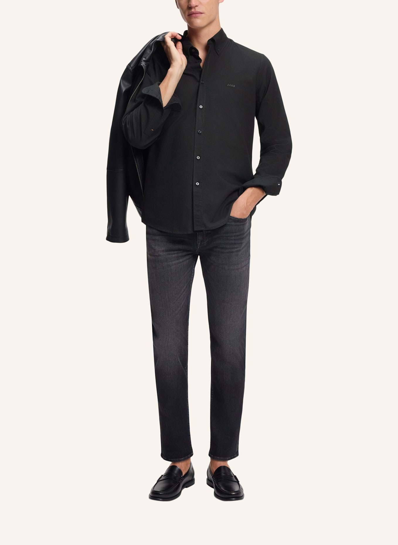 BOSS Hemd RICKERT_M Regular Fit: SCHWARZ