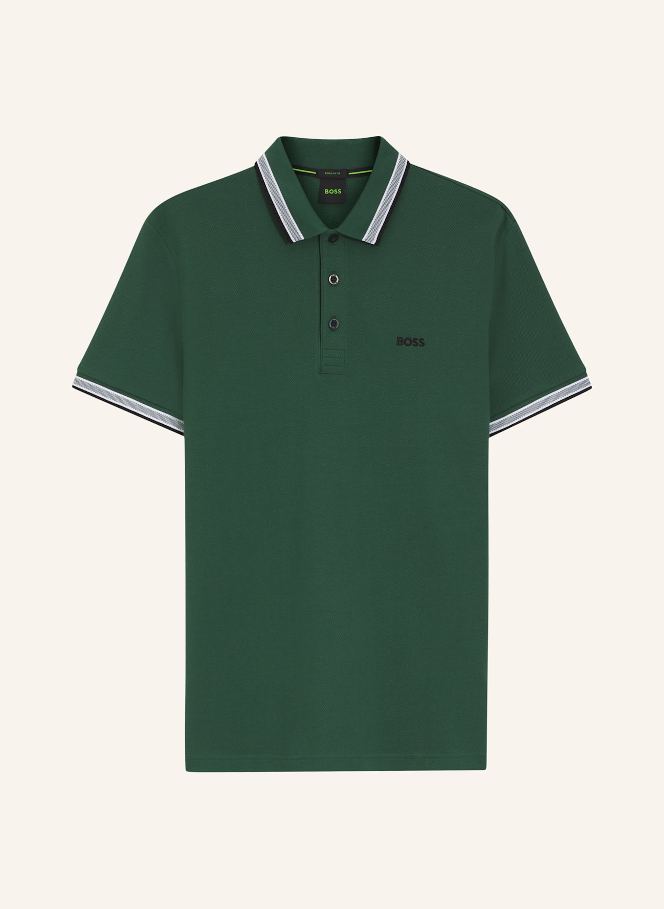 BOSS Piqué-Poloshirt PADDY CURVED Regular Fit: GRÜN