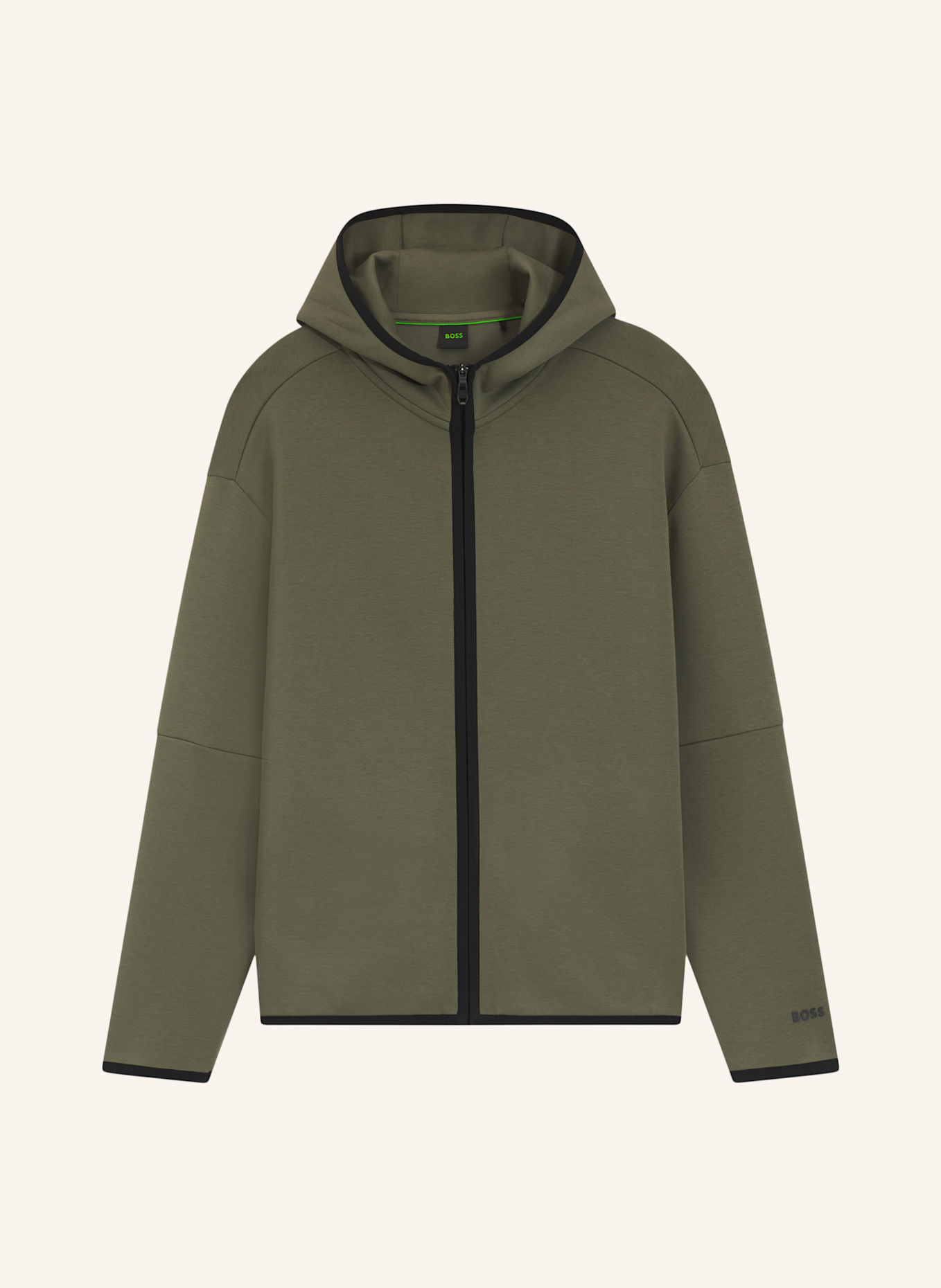 BOSS Sweatshirt SW_SNUG FZ HOOD Relaxed Fit: KHAKI