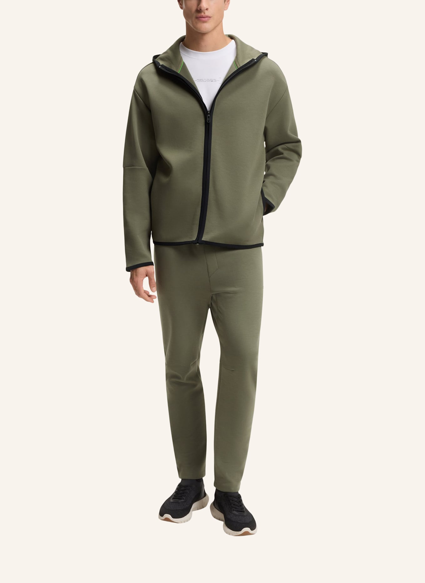 BOSS Sweatshirt SW_SNUG FZ HOOD Relaxed Fit: KHAKI