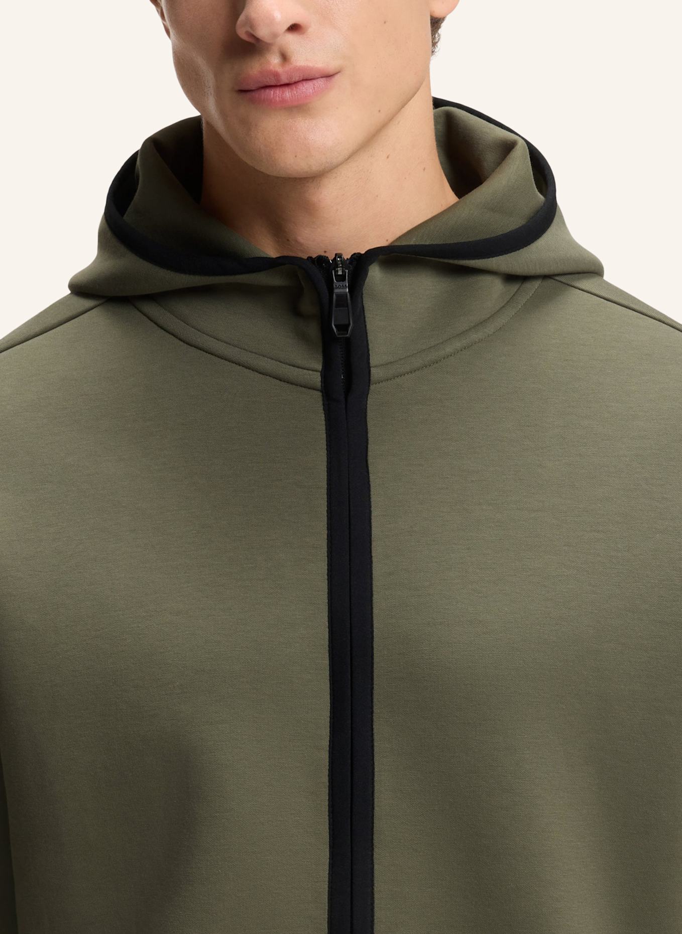 BOSS Sweatshirt SW_SNUG FZ HOOD Relaxed Fit: KHAKI