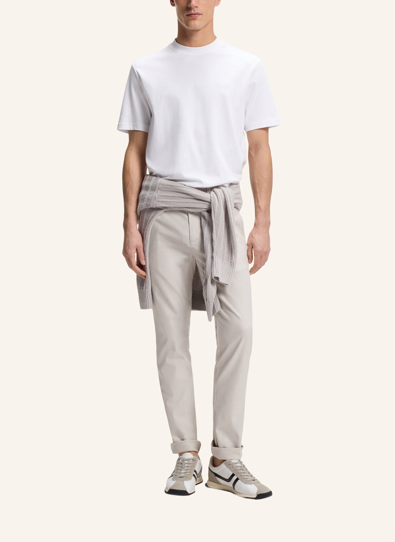 BOSS T-Shirt TE_INTERLOCK Regular Fit: WEISS