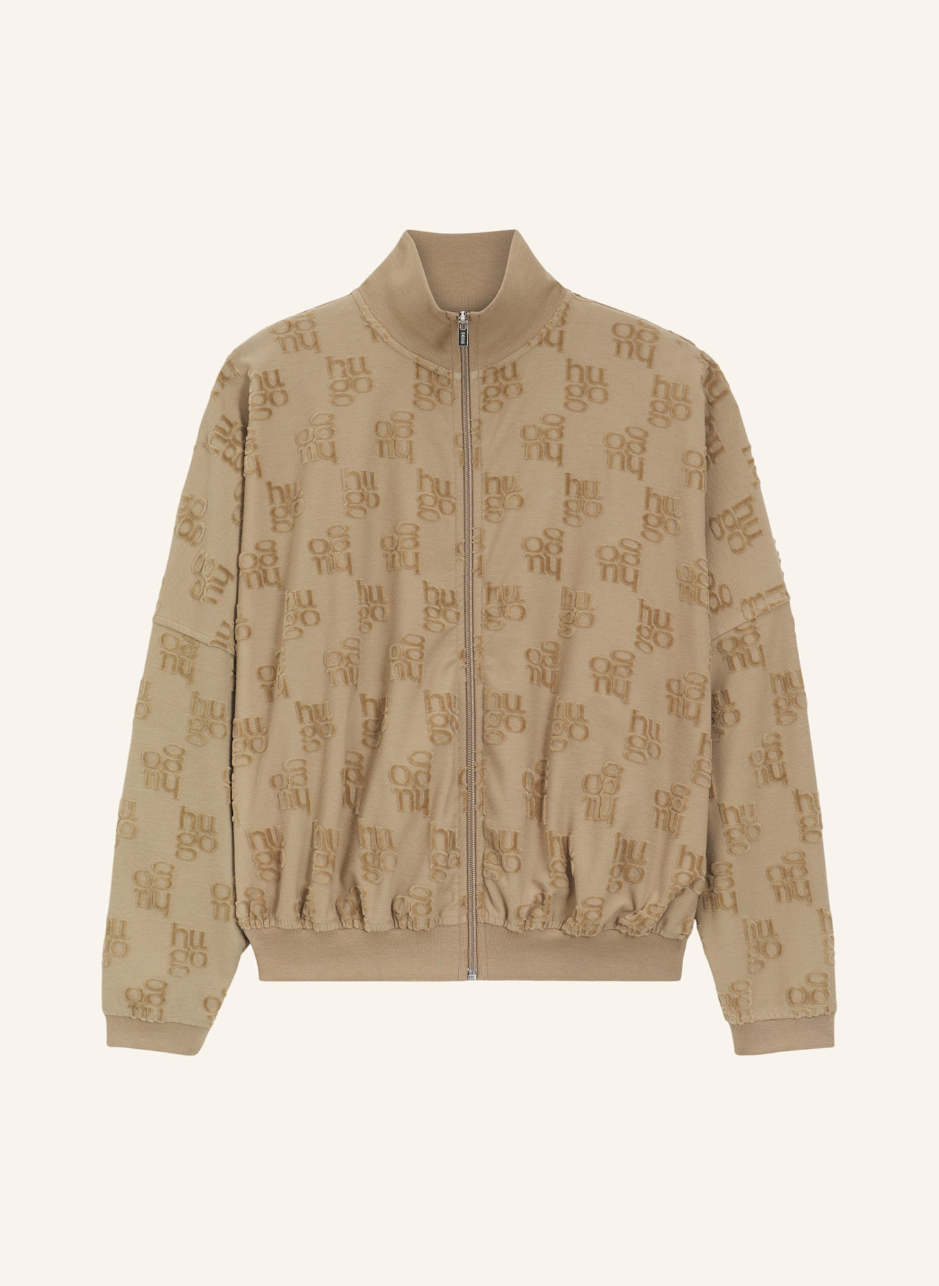 HUGO Loungewear Jacke TERRYMONOGRAM_JACKET: HELLBRAUN
