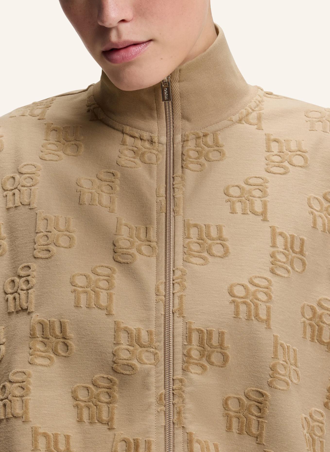 HUGO Loungewear Jacke TERRYMONOGRAM_JACKET: HELLBRAUN