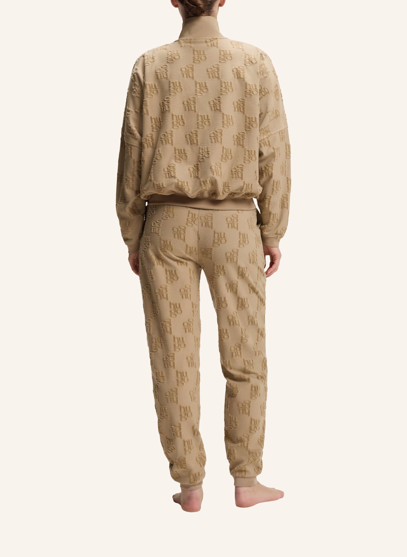 HUGO Loungewear Jacke TERRYMONOGRAM_JACKET: HELLBRAUN