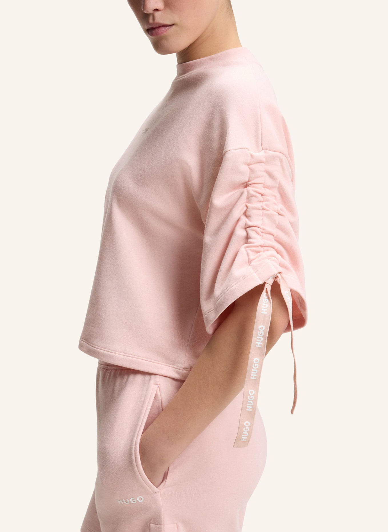 HUGO Loungewear Oberteil CASUAL_T-SHIRT Relaxed Fit: HELLROSA