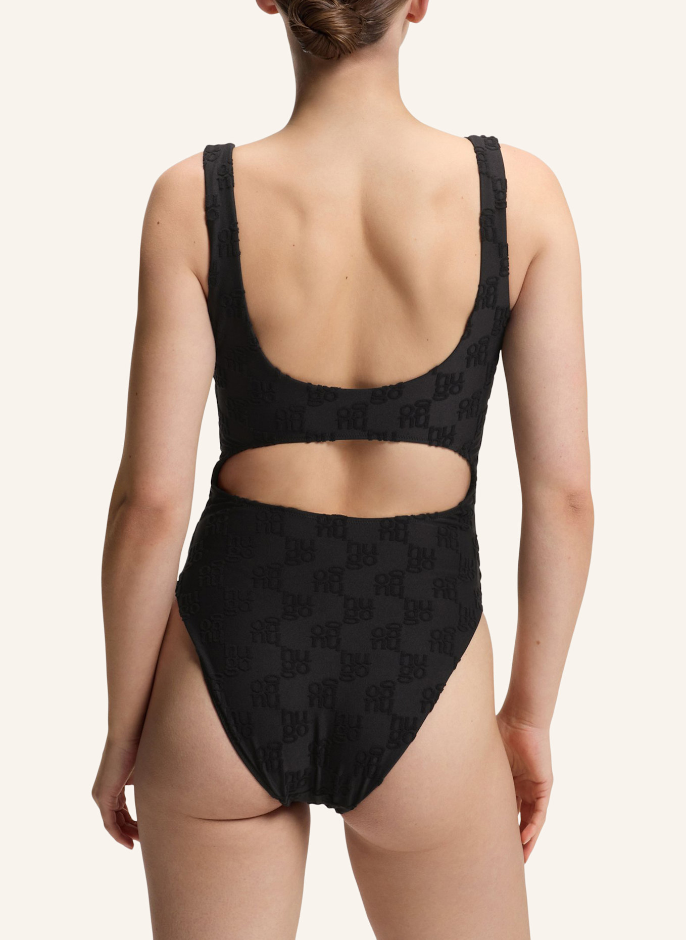 HUGO Badeanzug TERRY MONO_SWIMSUITS: SCHWARZ
