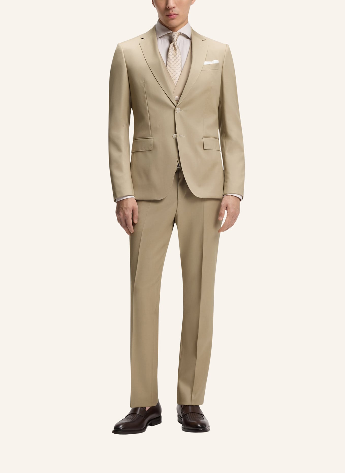 BOSS Business Anzug H-HUGE-3PCS-253 Slim Fit: BEIGE