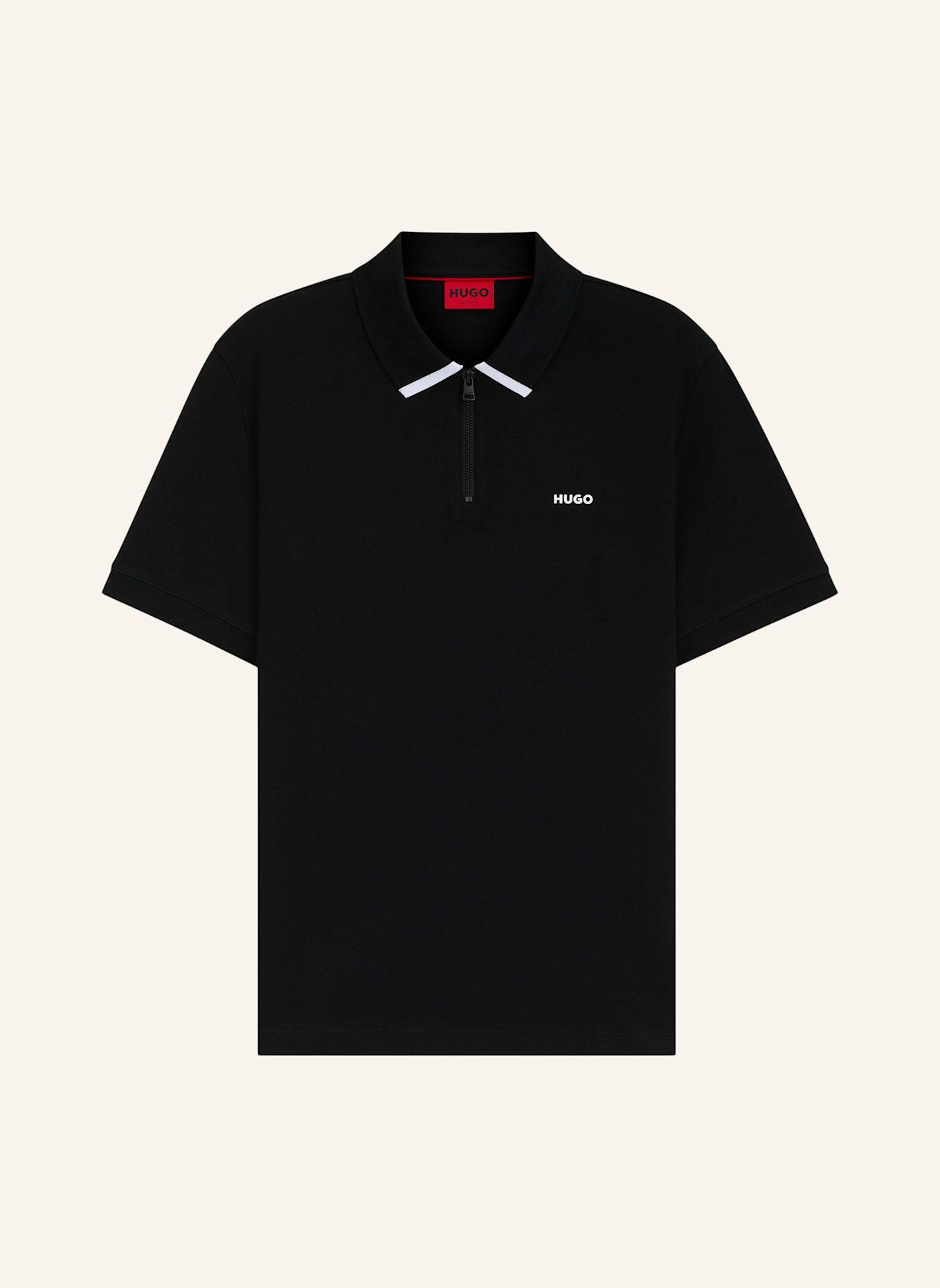 HUGO Poloshirt DALOMINO Regular Fit: SCHWARZ