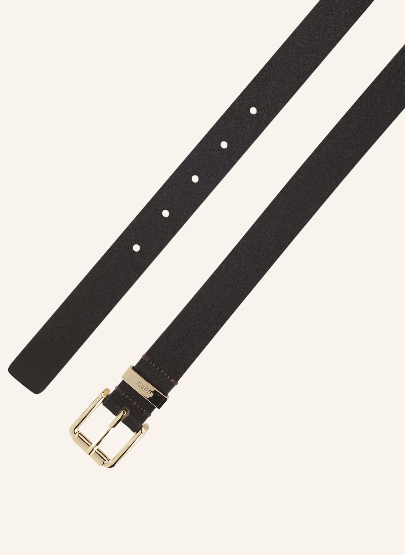 HUGO Ledergürtel PALM: DUNKELBRAUN