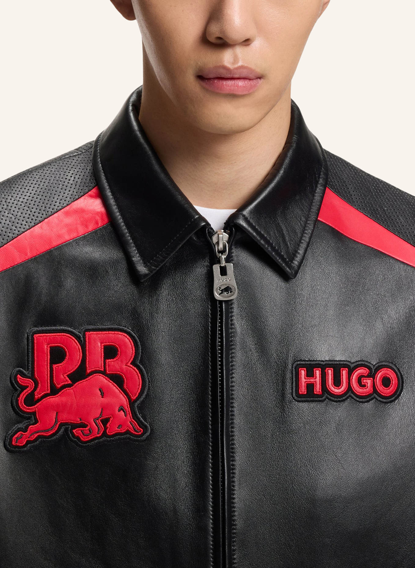 HUGO Lederjacke LUGOR_RB: SCHWARZ