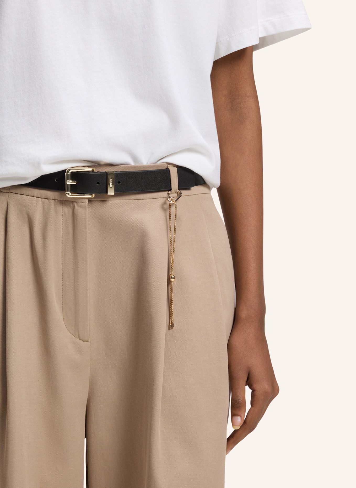 HUGO Ledergürtel PALM: DUNKELBRAUN