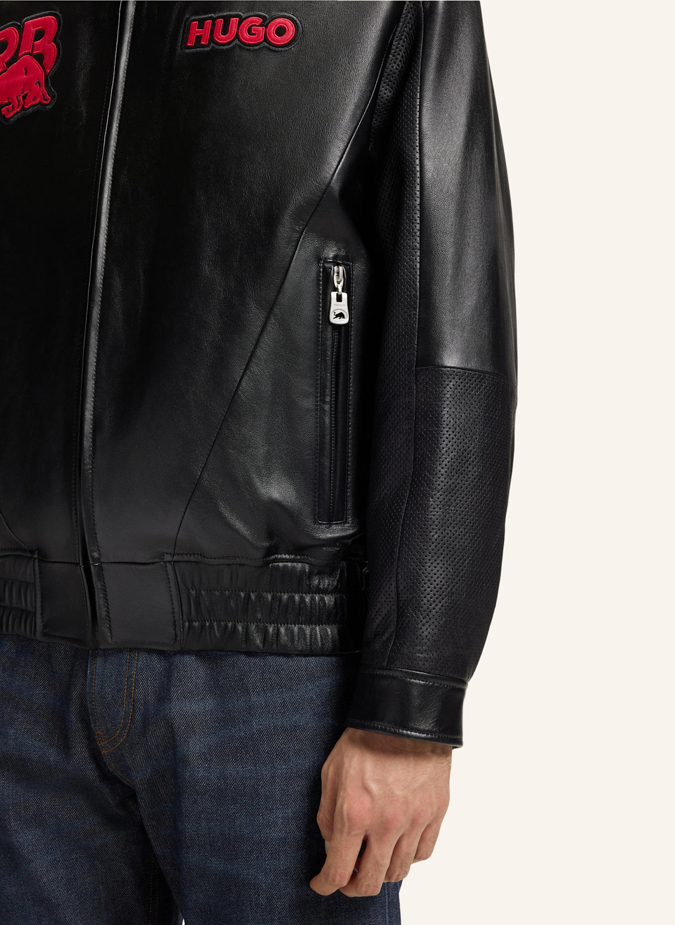 HUGO Lederjacke LUGOR_RB: SCHWARZ