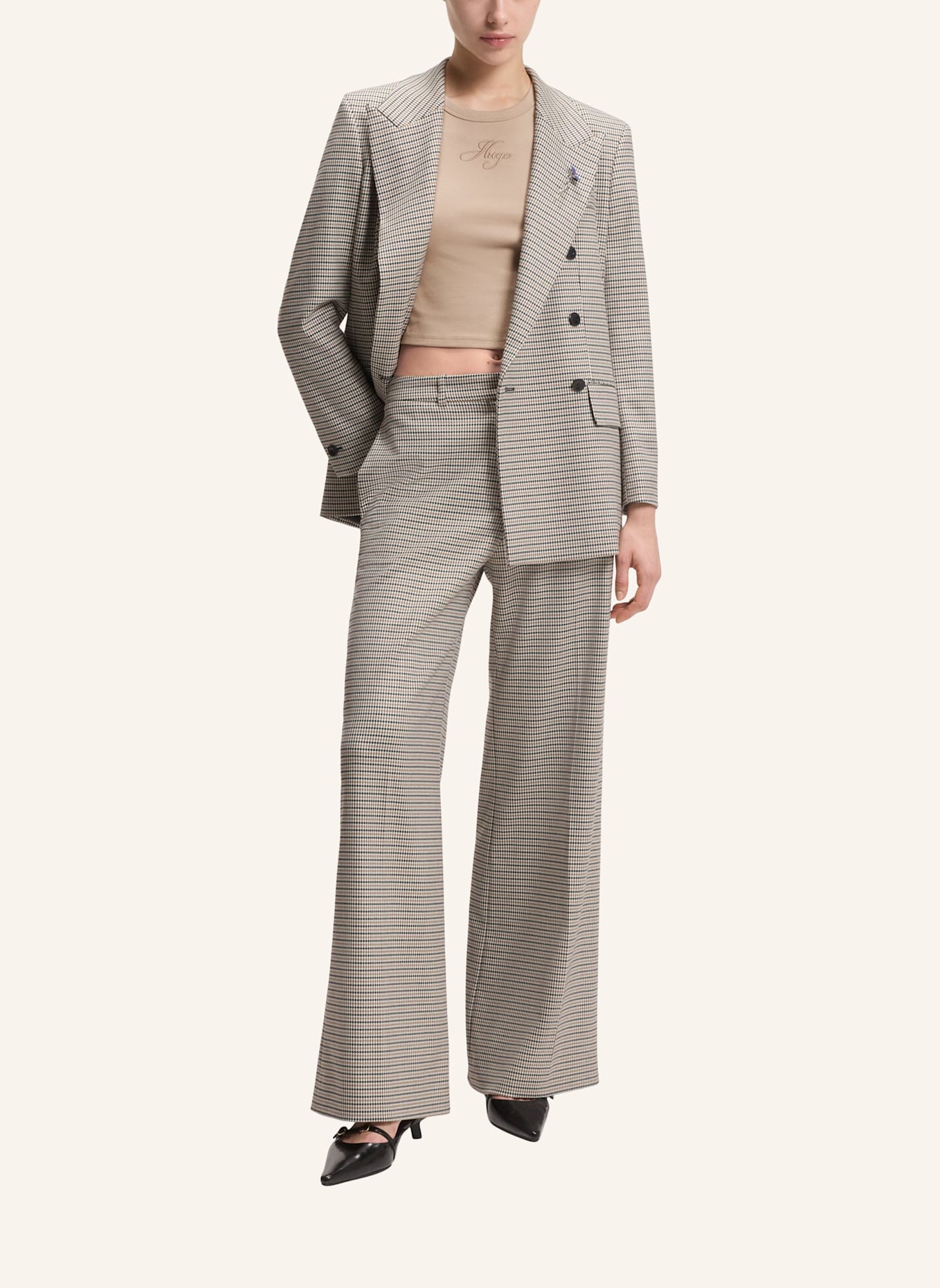 HUGO T-Shirt DELANOR_3: HELLBRAUN