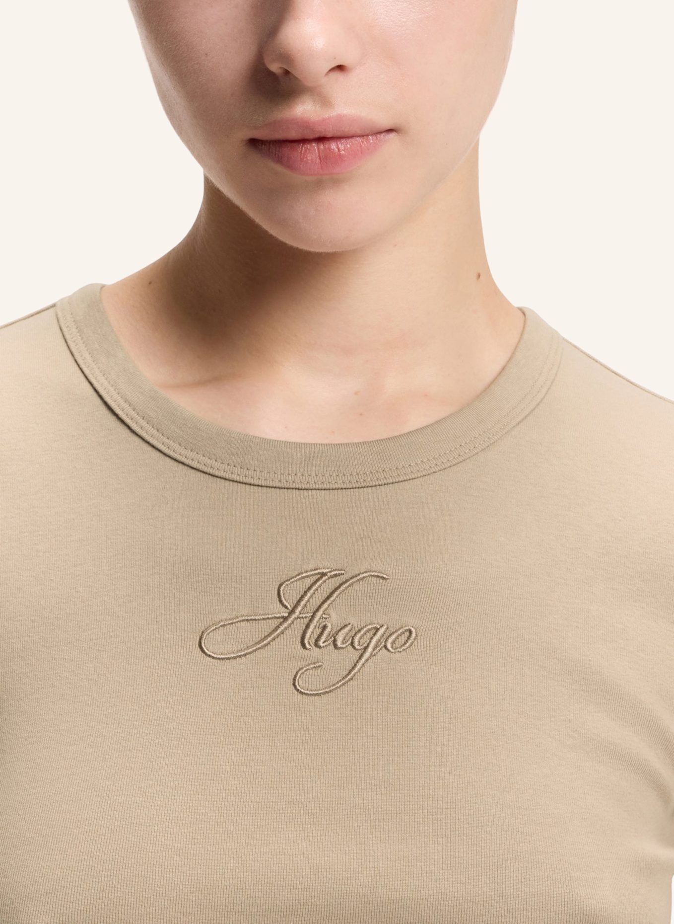 HUGO T-Shirt DELANOR_3: HELLBRAUN