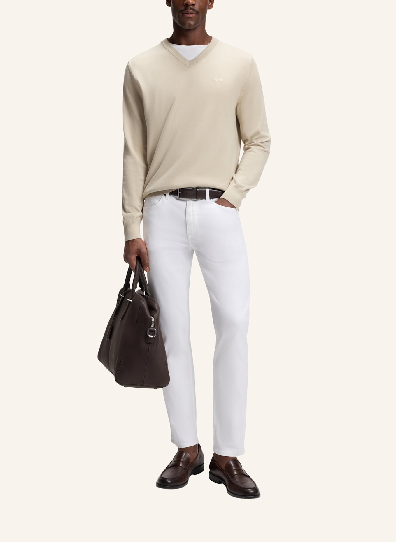 BOSS Pullover UPACELLO-L Regular Fit: BEIGE