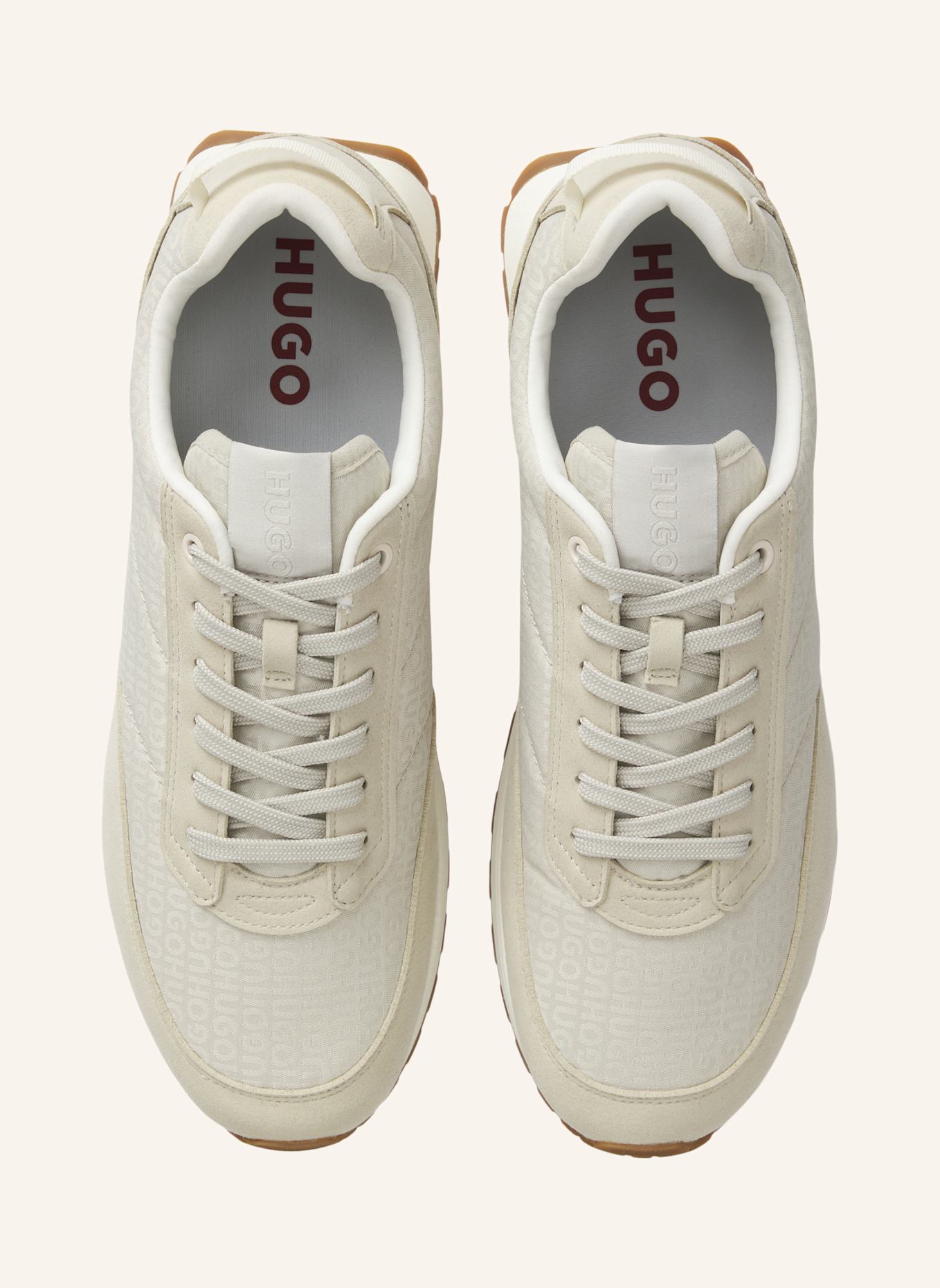 HUGO Sneaker ICELIN_RUNN_JQMONO: BEIGE