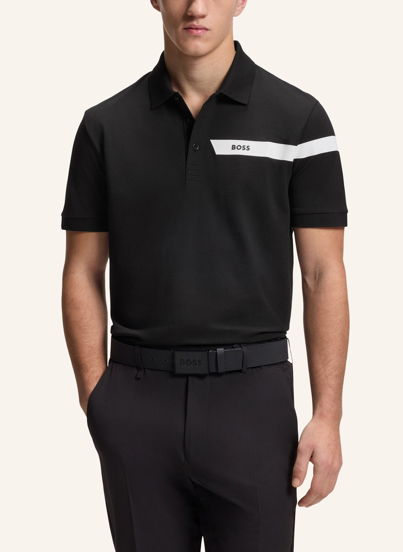 BOSS Poloshirt PADDY_IN Regular Fit: SCHWARZ