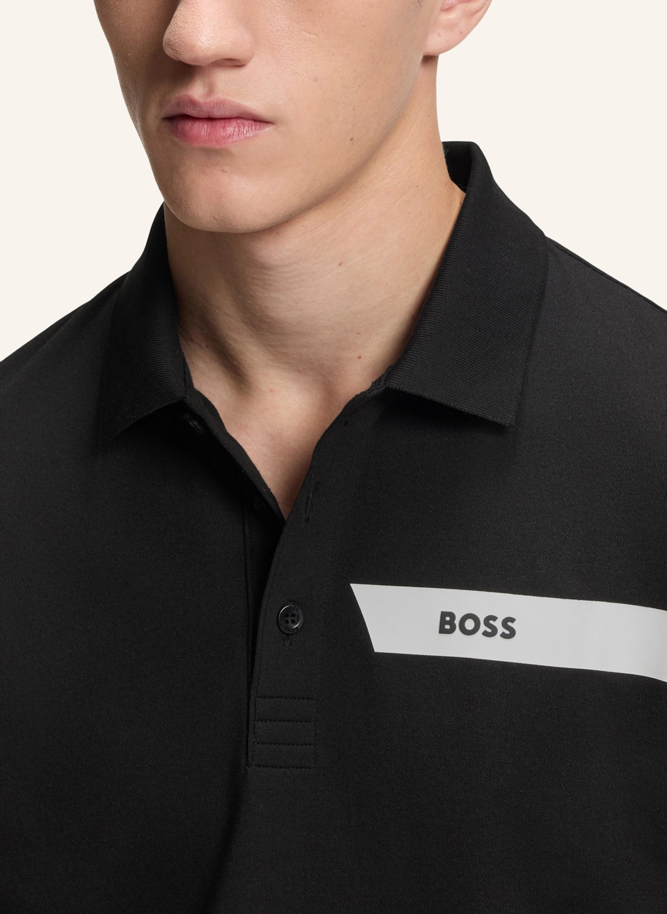 BOSS Poloshirt PADDY_IN Regular Fit: SCHWARZ