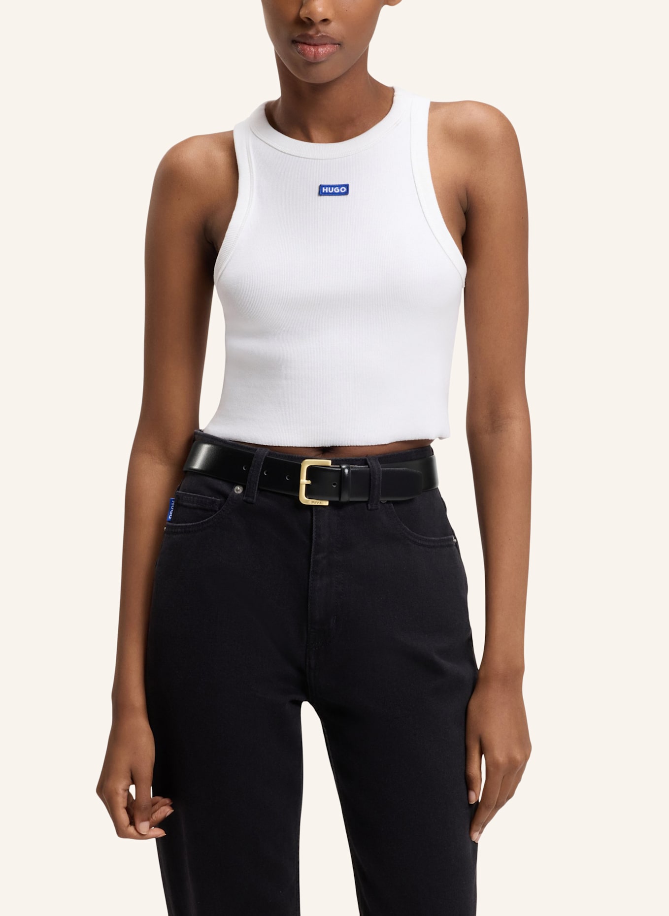 HUGO Casual Gürtel ZANA BELT 3,5 CM-ZL: SCHWARZ