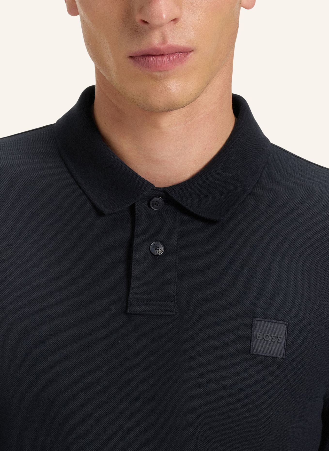 BOSS Piqué-Poloshirt PASSERBY Slim Fit: DUNKELBLAU