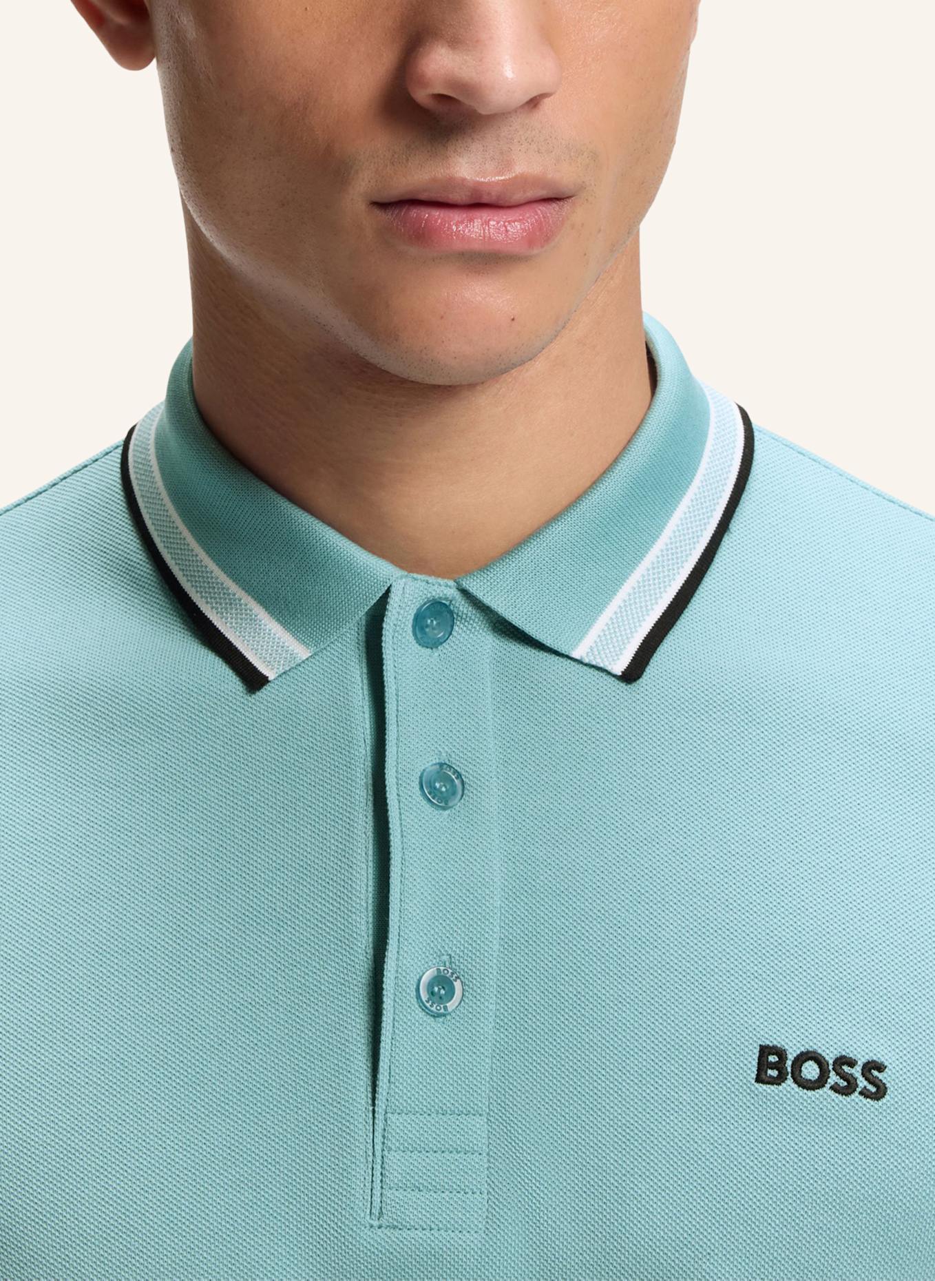 BOSS Piqué-Poloshirt PADDY CURVED Regular Fit: TÜRKIS