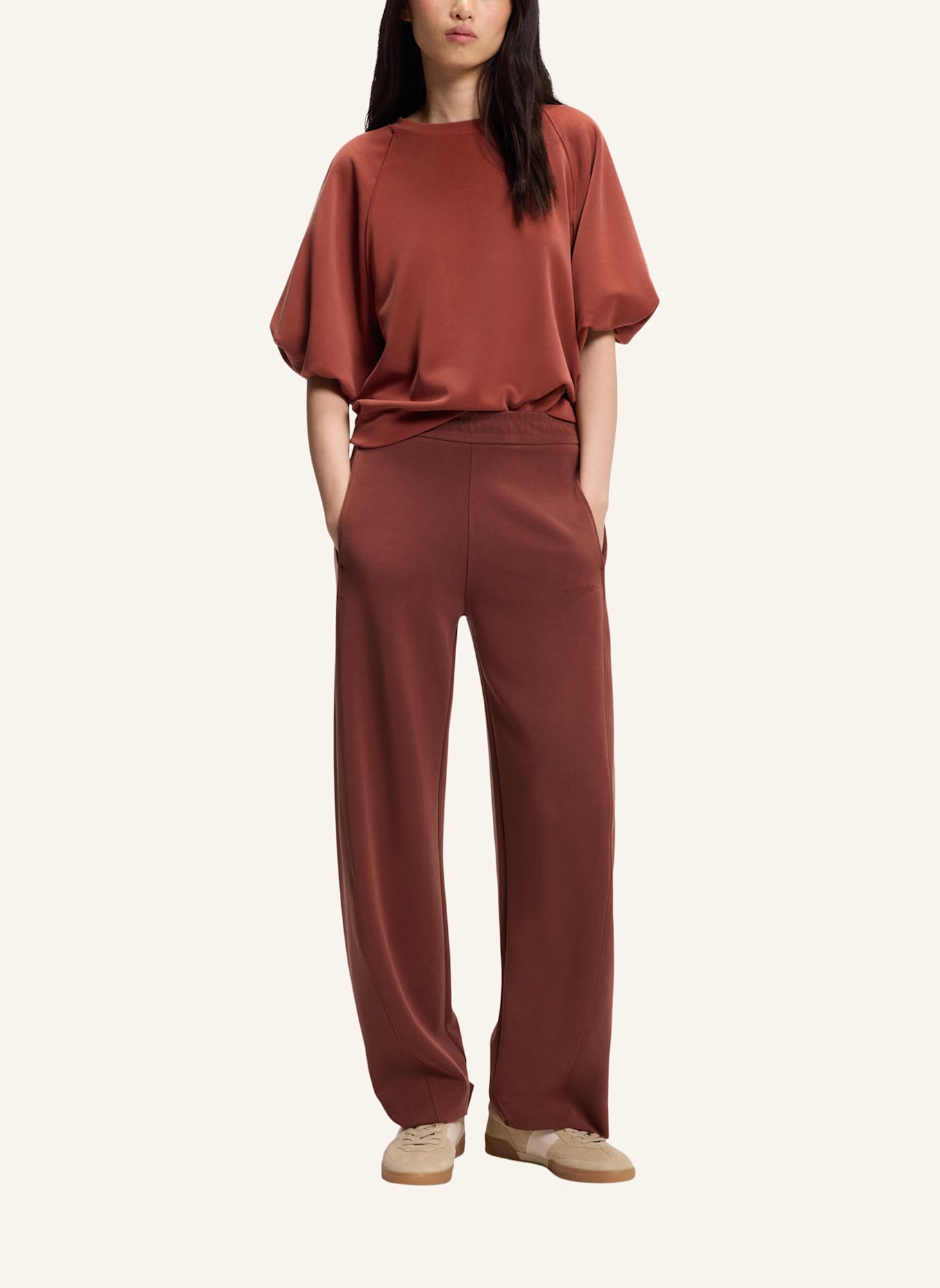 BOSS Casual Hose C_ELUXEY Relaxed Fit: DUNKELROT